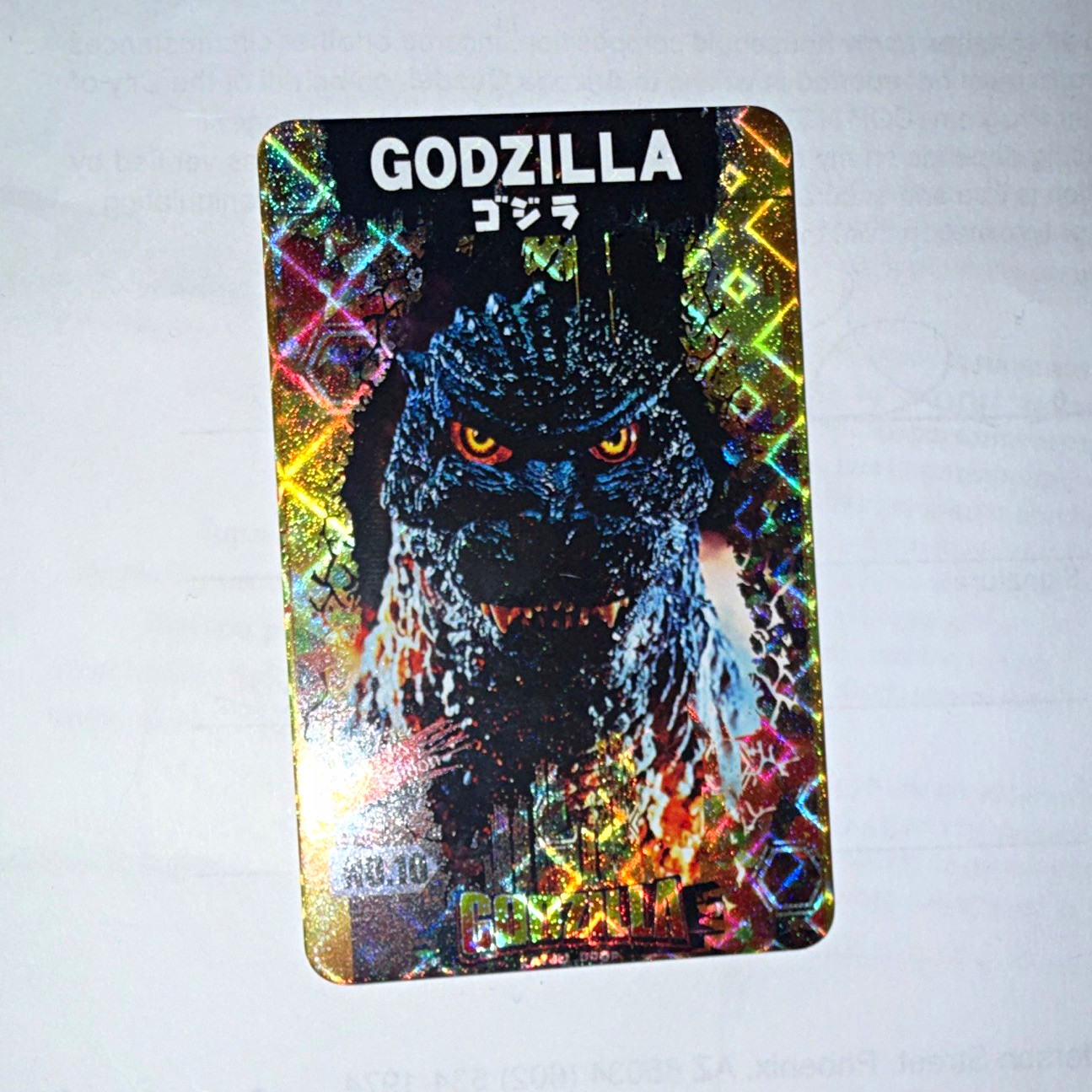 Round 1 Godzilla Kaiju Drop Holographic Japanese Non-Sport Trading Card GODZILLA