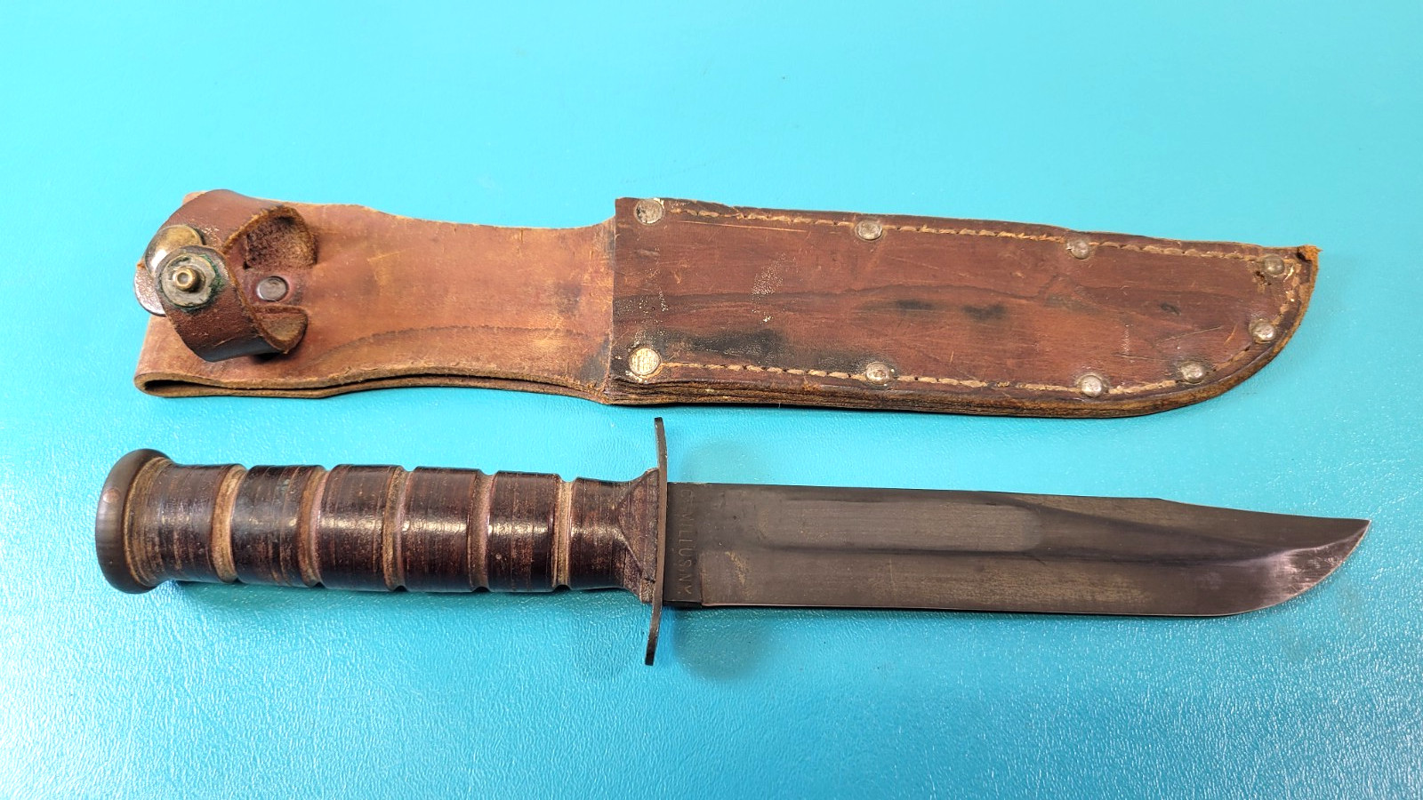 Rare US Marines Camillus NY USMC First Variant Fighting Knife + Sheath TR1735