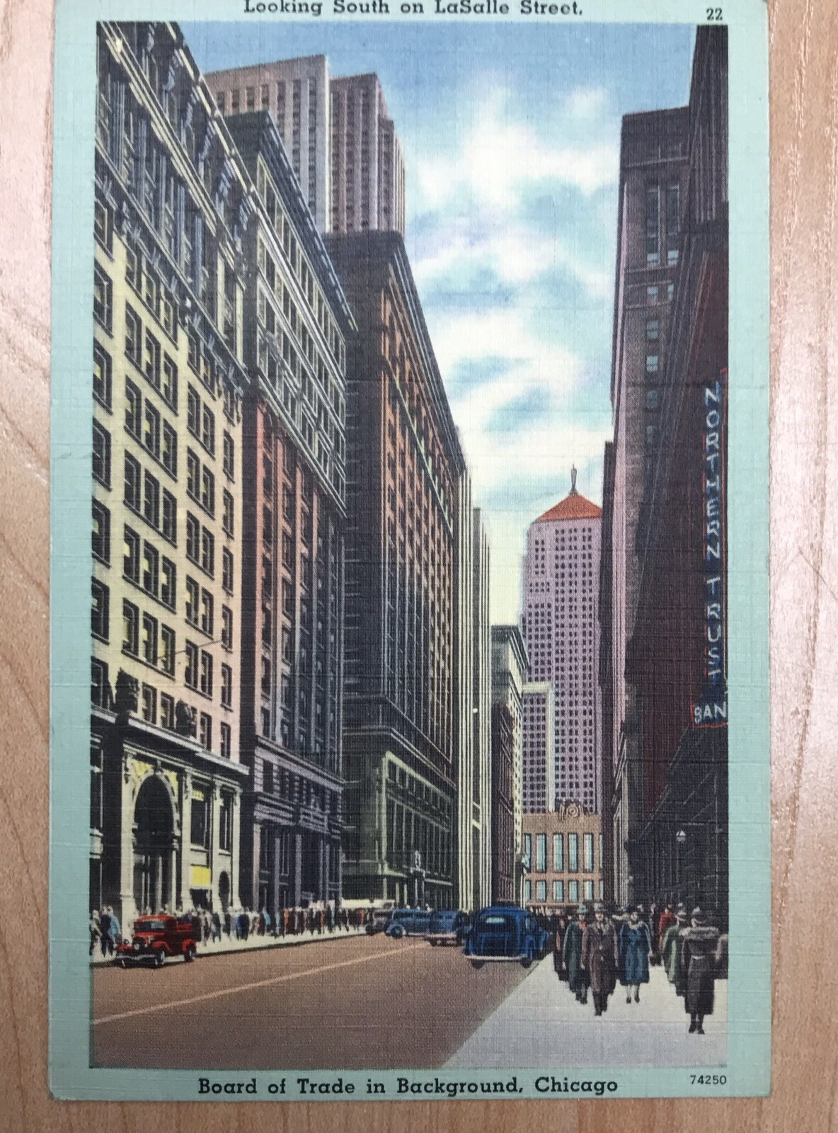 Vintage 1930\'s La Salle  Street Chicago Illinois IL Postcard Linen Antique