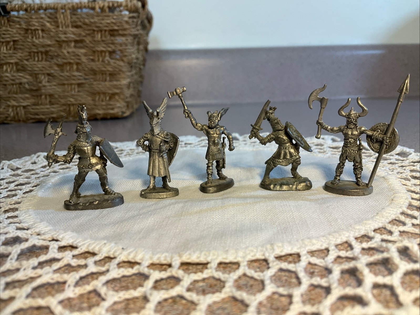Vintage 1980’s Artist Ray Lamb Perth Pewter 1.5” Warriors Knights Mini’s Signed