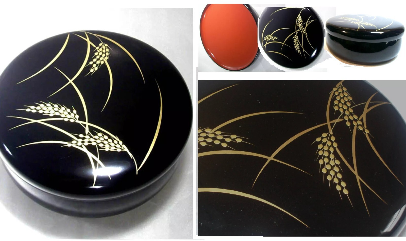 Japanese lacquer art - Kashi-ki for tea ceremony - Urushi lacquer on wood