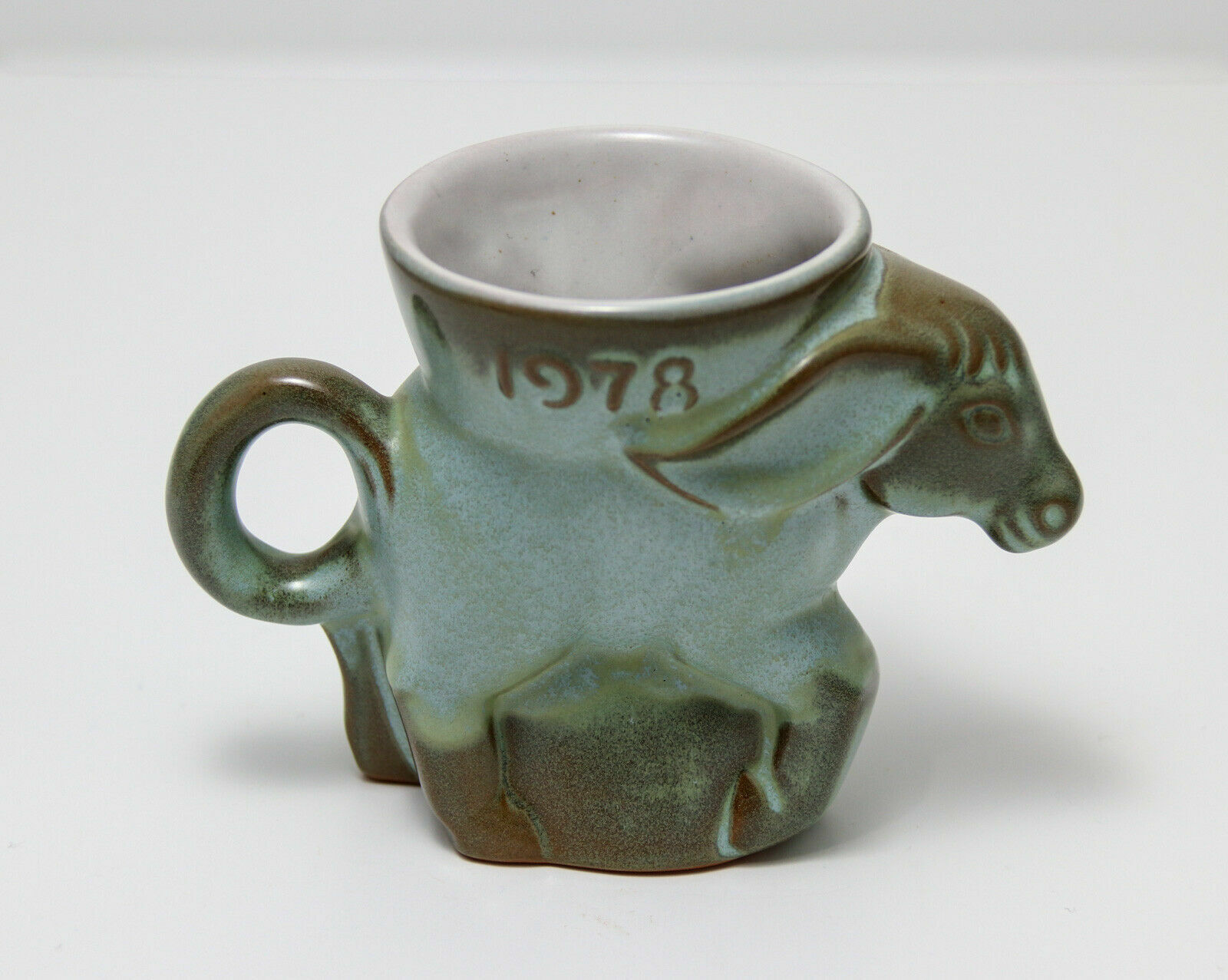 1978 Frankoma Democratic (DEM) Donkey Political Mug. Woodland Moss 1978 Frankoma Democratic (DEM) Donkey Political Mug. Woodland Moss
