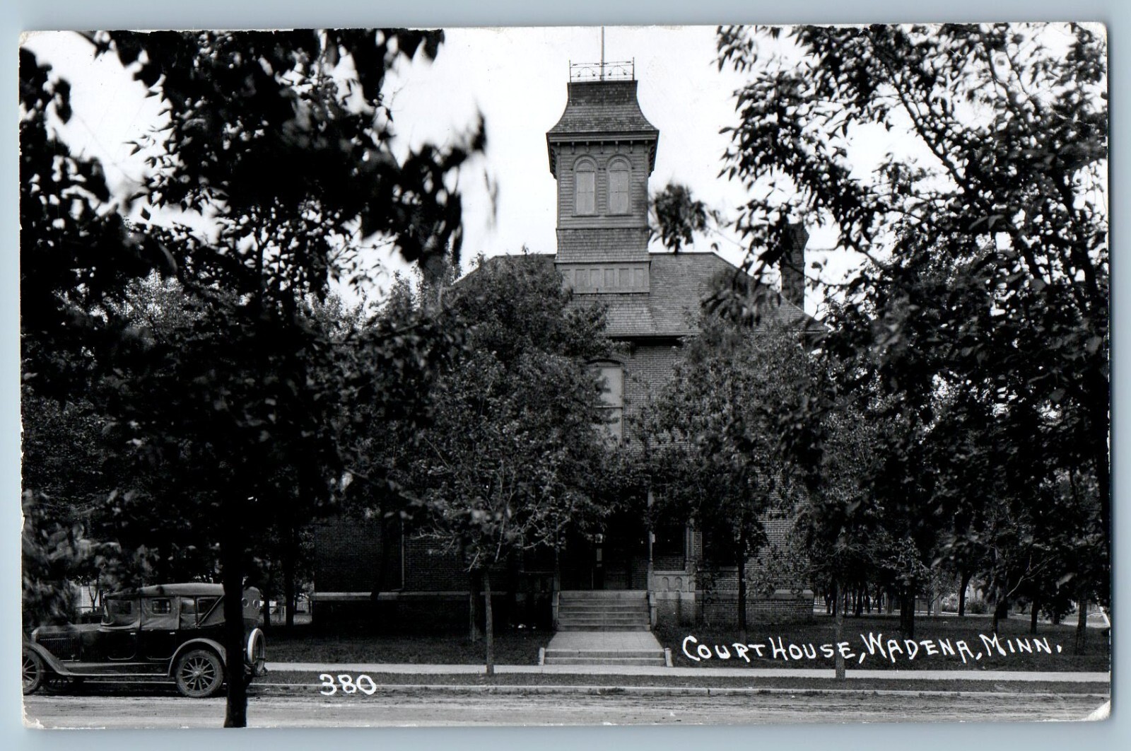 Wadena Minnesota MN Postcard RPPC Photo Court House Building Car c1950\'s Vintage