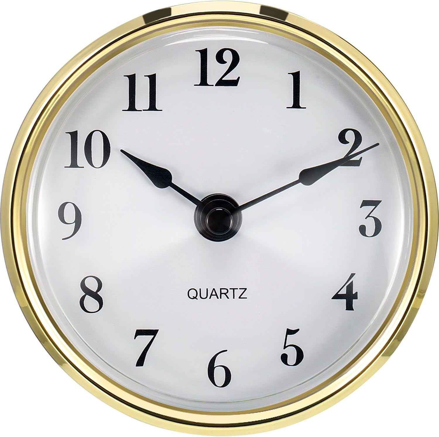 3-1/8 Inch (80 Mm) Quartz Clock Insert Fit-Up/Insert with Arabic Numeral, Gold T