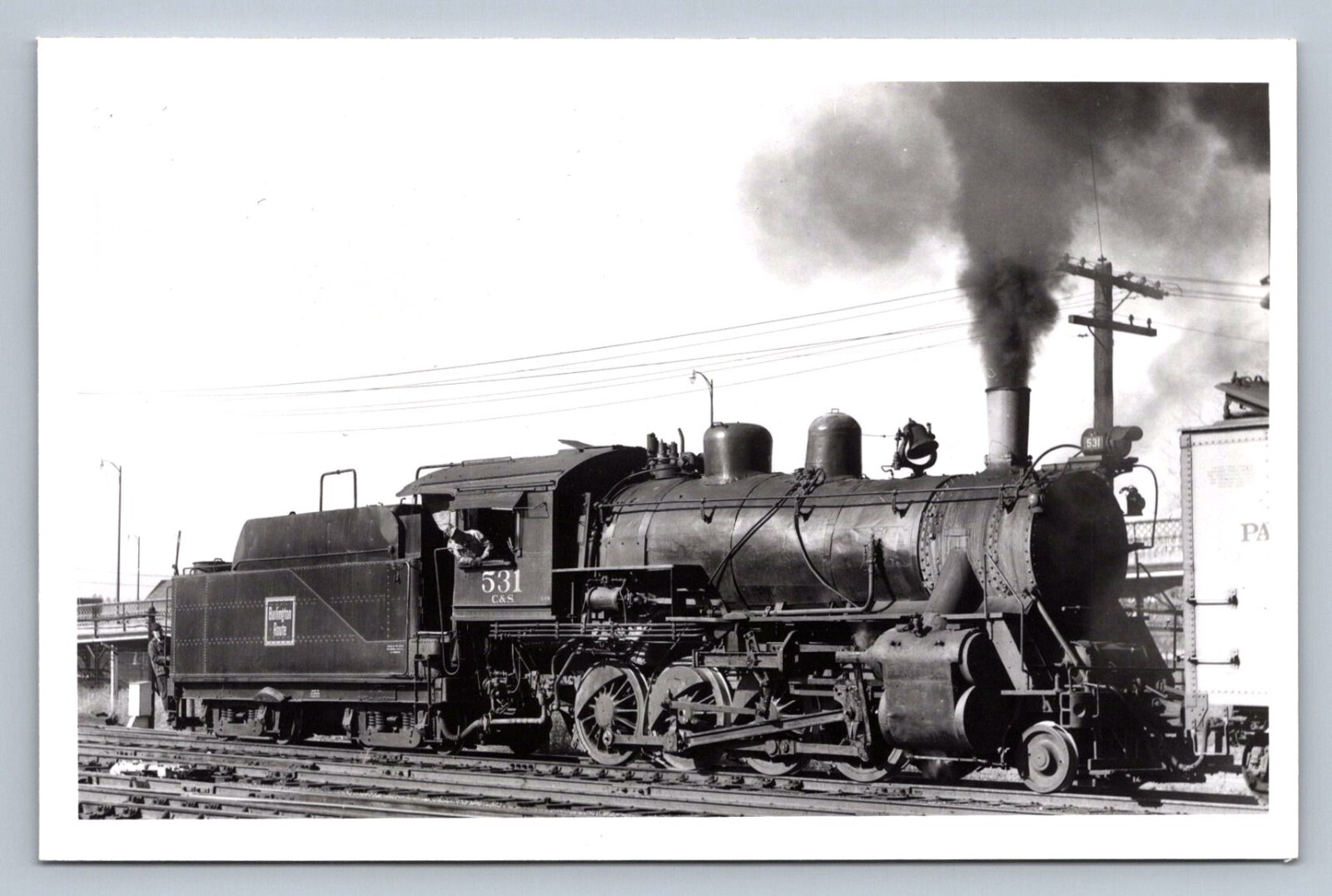 Postcard RPPC Train C&S 2-8-0 #531 Switching Reefer Denver Colorado 1951   K212