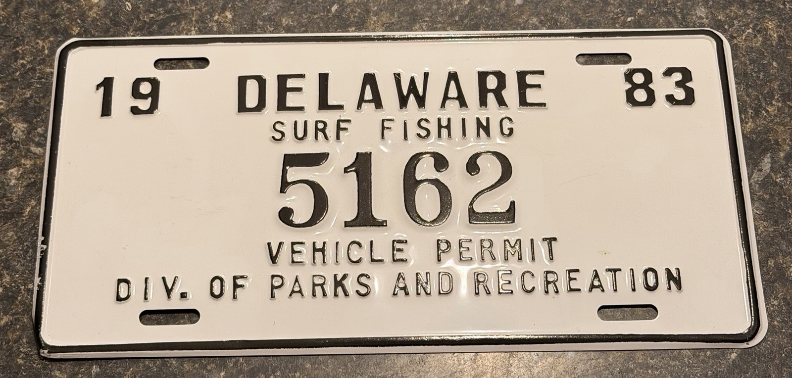 1983 Delaware Surf Tag Number 5162 In Immaculate Condition And Was Never Issued