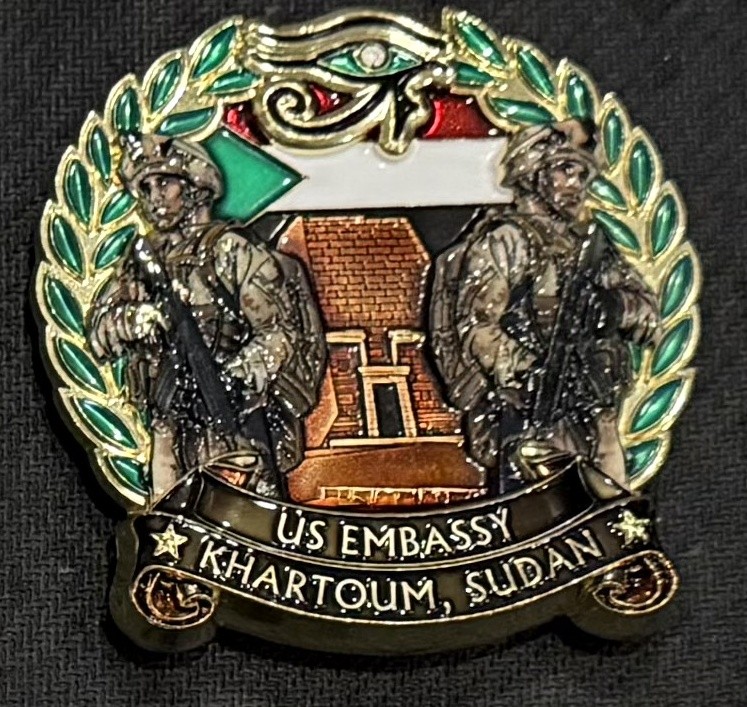 Marine Security Guard MSG Khartoum Sudan US Embassy Pyramid Challenge Coin