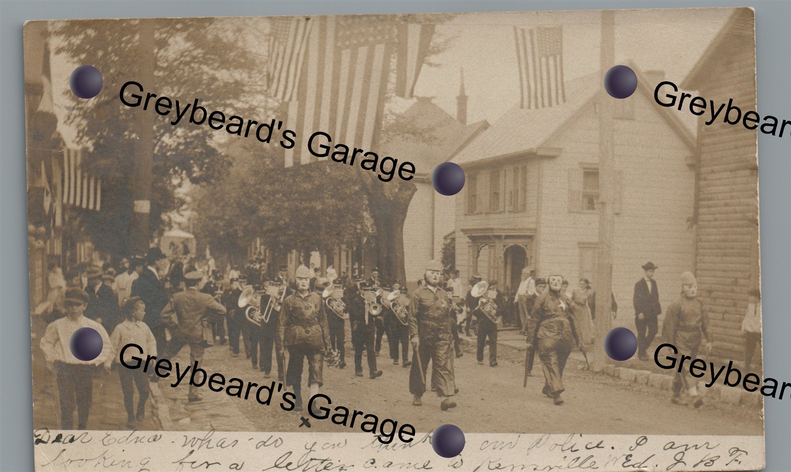 RPPC Parade Masks NEWVILLE? CARLISLE? PA Cumberland County Real Photo Postcard