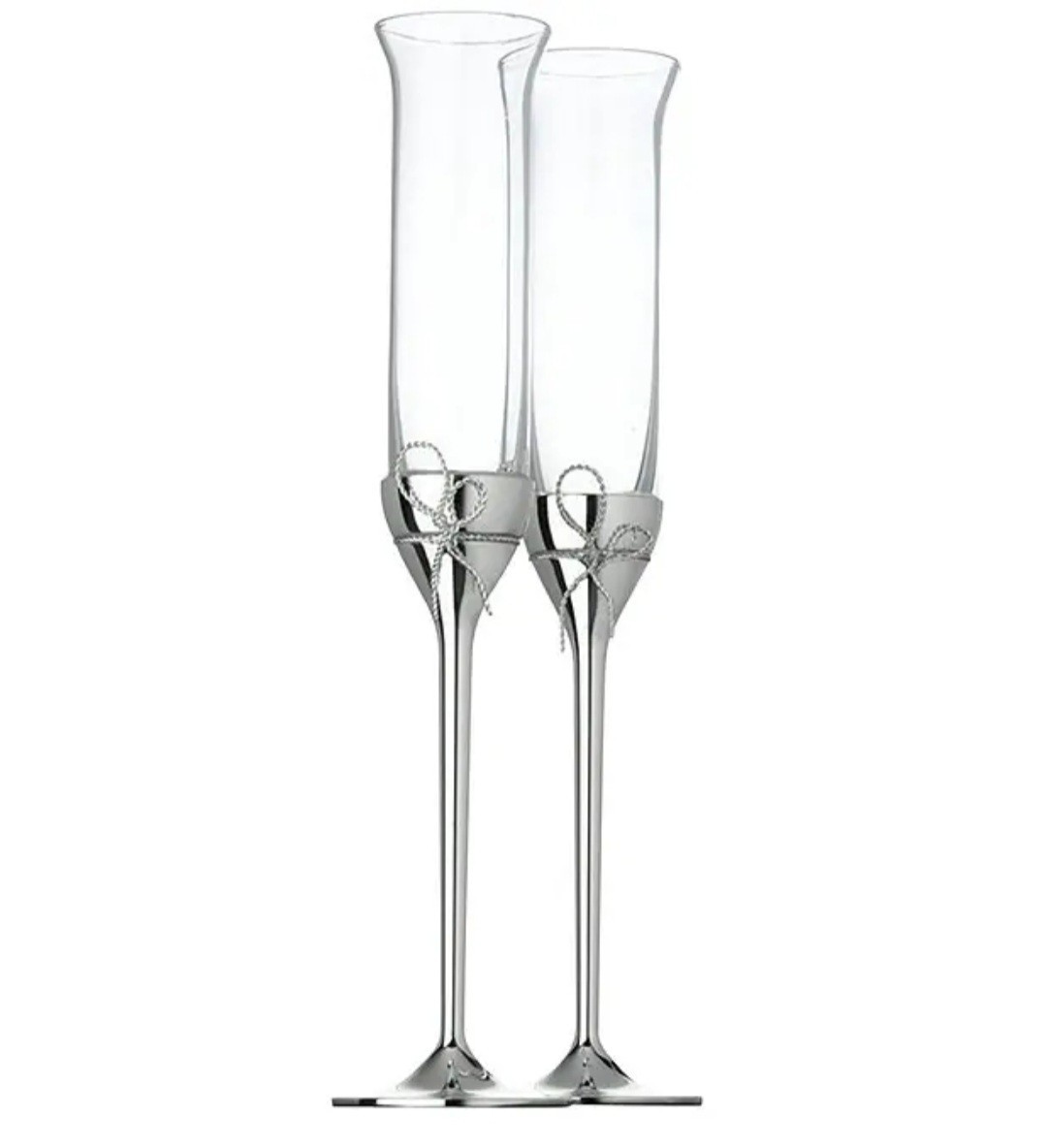 Vera Wang Wedgwood Love Knots Toasting Champagne Flutes Set Of 2 NEW Vera Wang Wedgwood Love Knots Toasting Champagne Flutes Set Of 2 NEW
