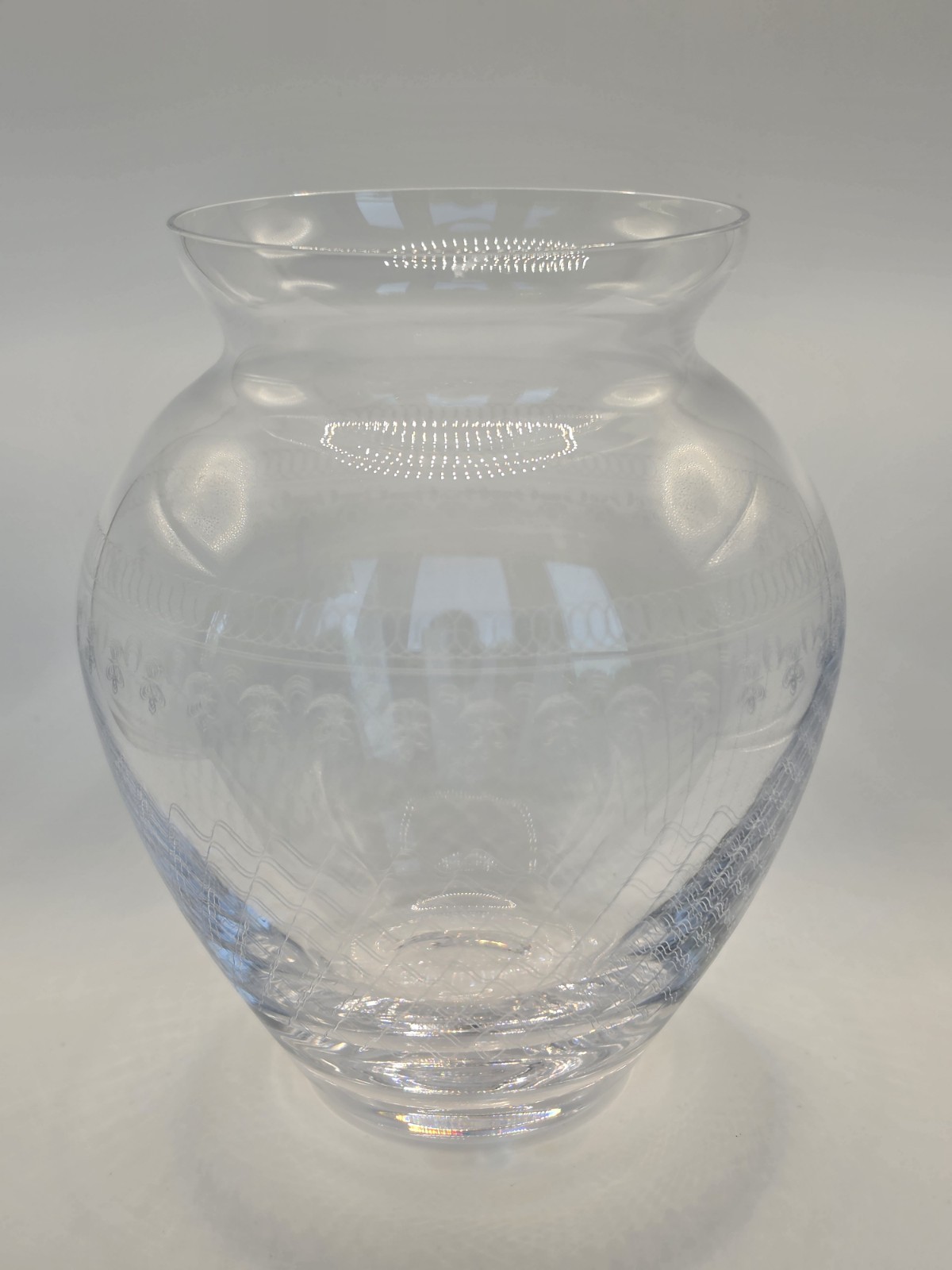 Beautiful Vintage Etched Crystal Vase Lady Hamilton Collection, 7 In, Delicate Beautiful Vintage Etched Crystal Vase Lady Hamilton Collection, 7 In, Delicate