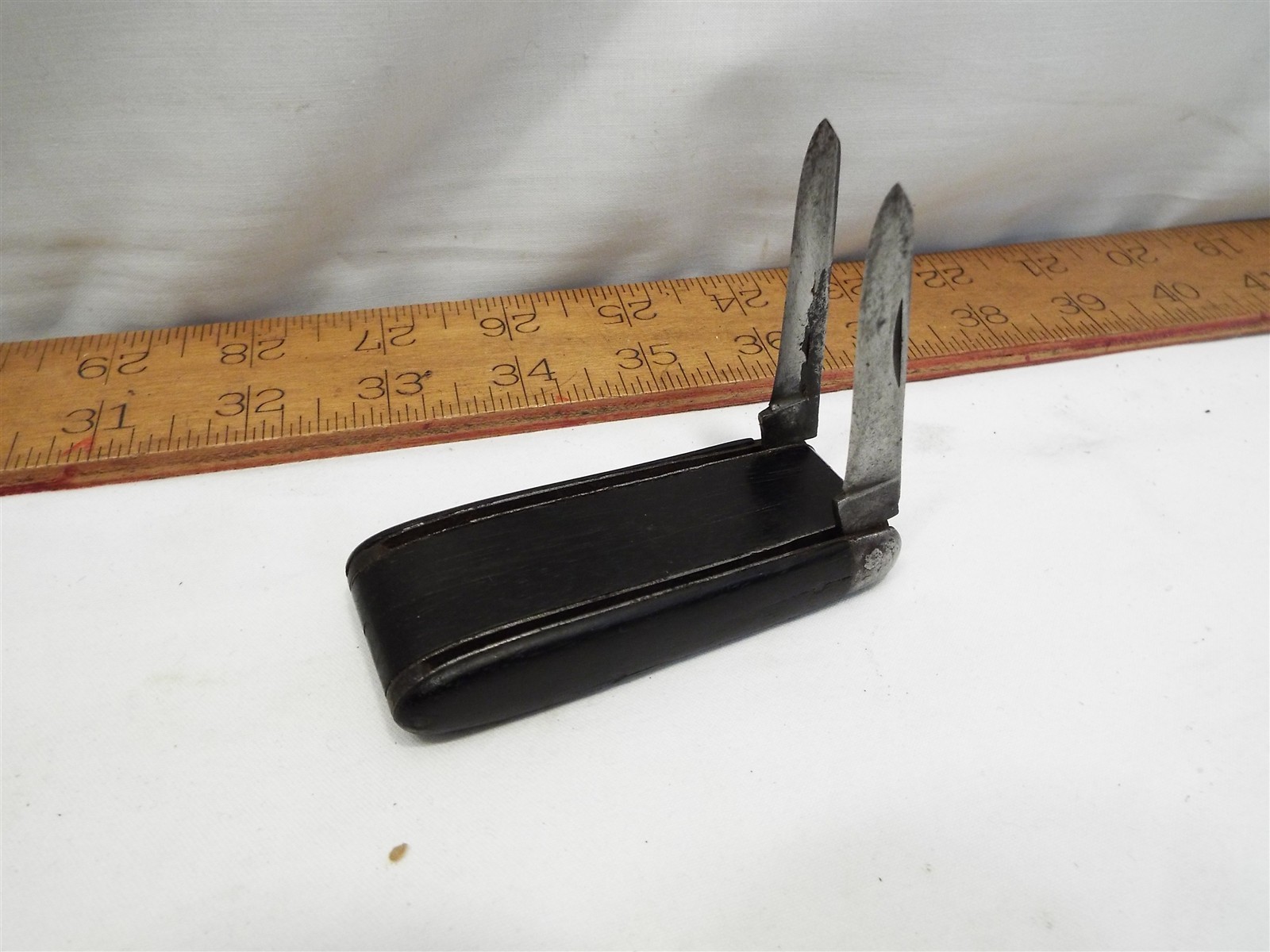 Maher & Grosh Antique Double Twin Blade Pecan Grafting Knife Wood Handle