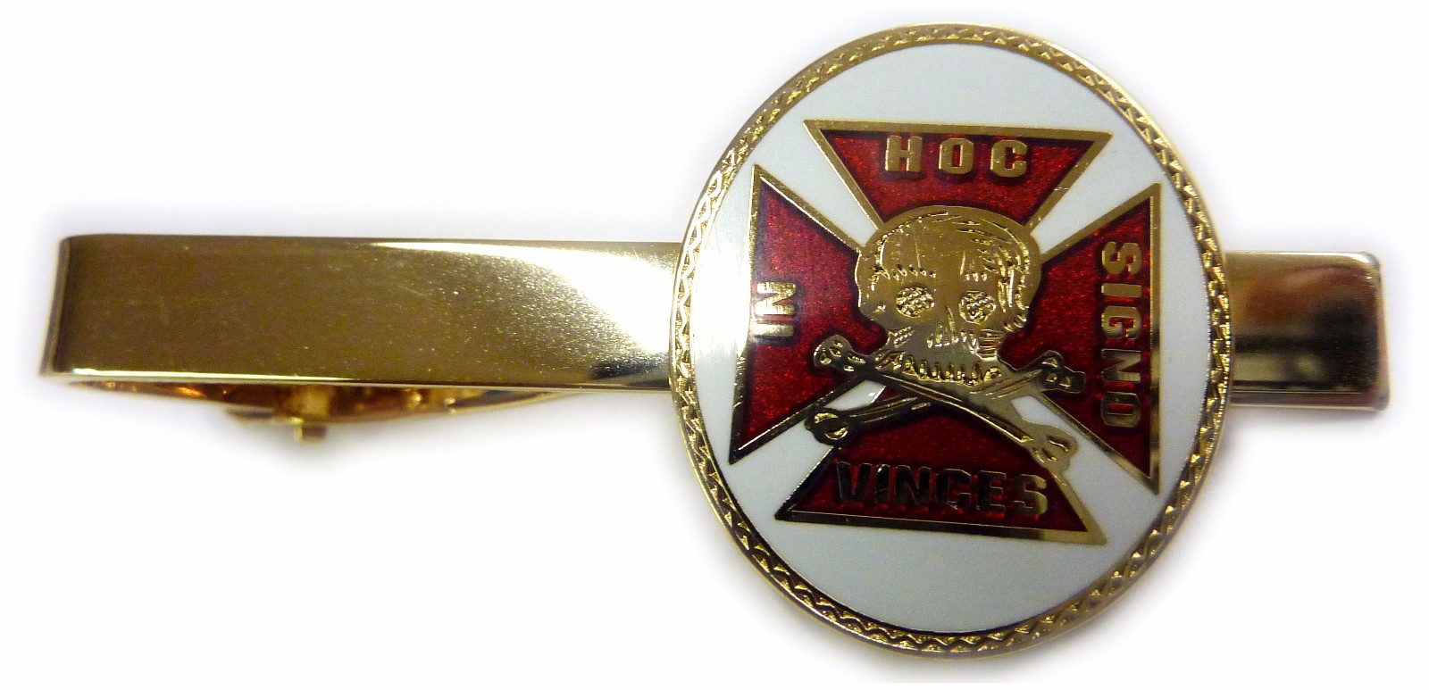 Knights Templar Crusaders Skull Crossbones Masonic Freemason Suit Tie Bar Clip