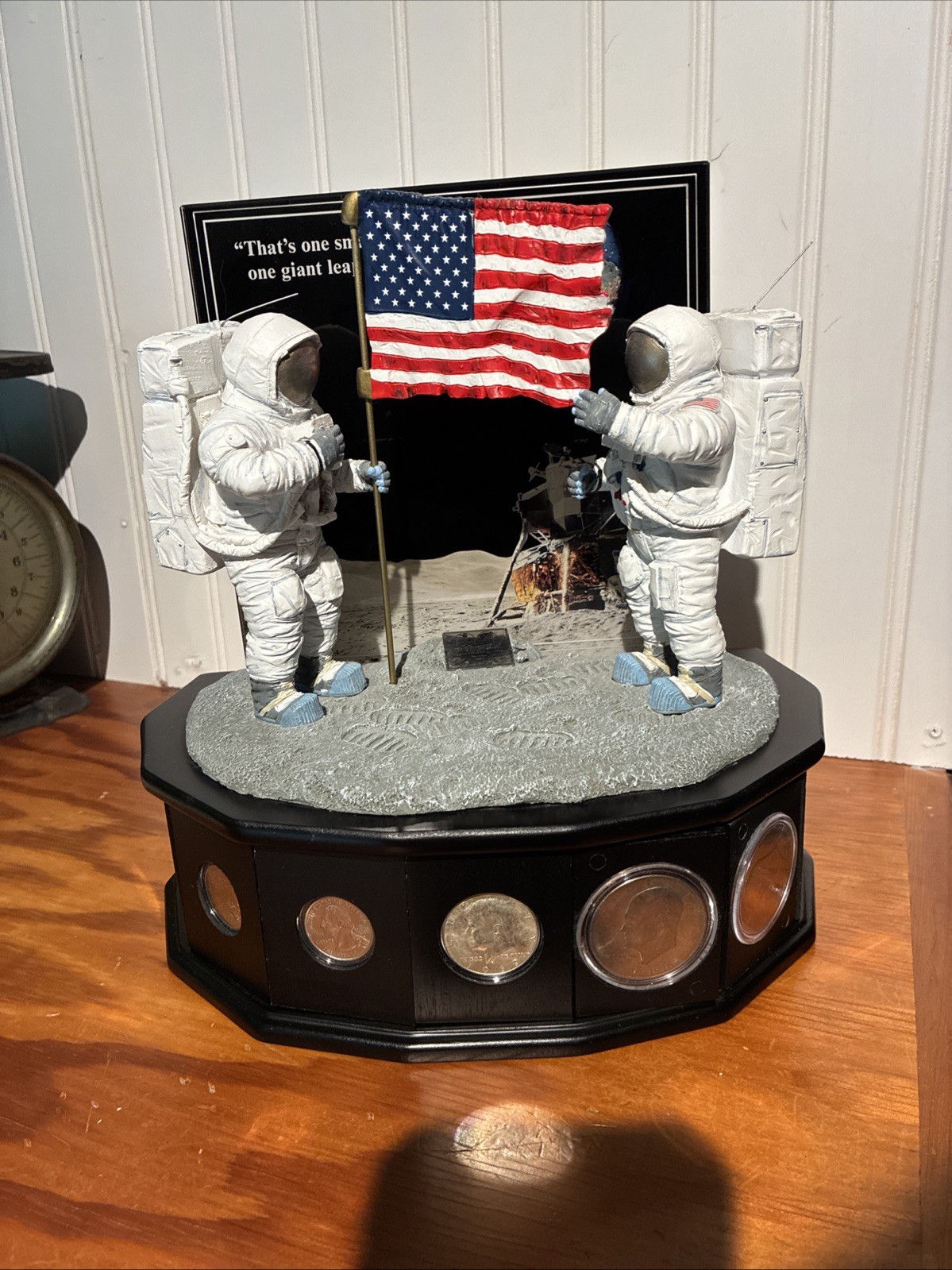 Danbury Mint BUZZ ALDRIN NEIL ARMSTRONG One Small Step Apollo 11 W/coins Danbury Mint BUZZ ALDRIN NEIL ARMSTRONG One Small Step Apollo 11 W/coins
