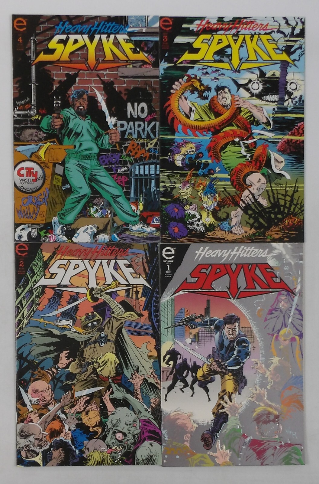 Spyke #1-4 VF/NM complete series Heavy Hitters Mike Baron Epic Comics set 2 3
