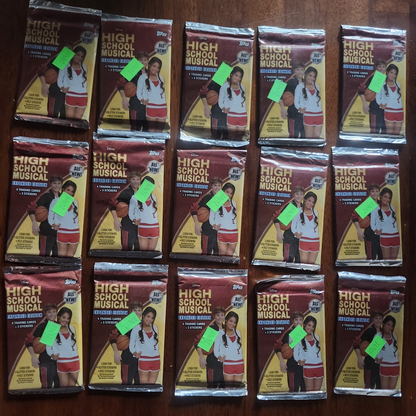 2008 Topps Disney Unopened Highschool Musical Card Pack Lot Of 15