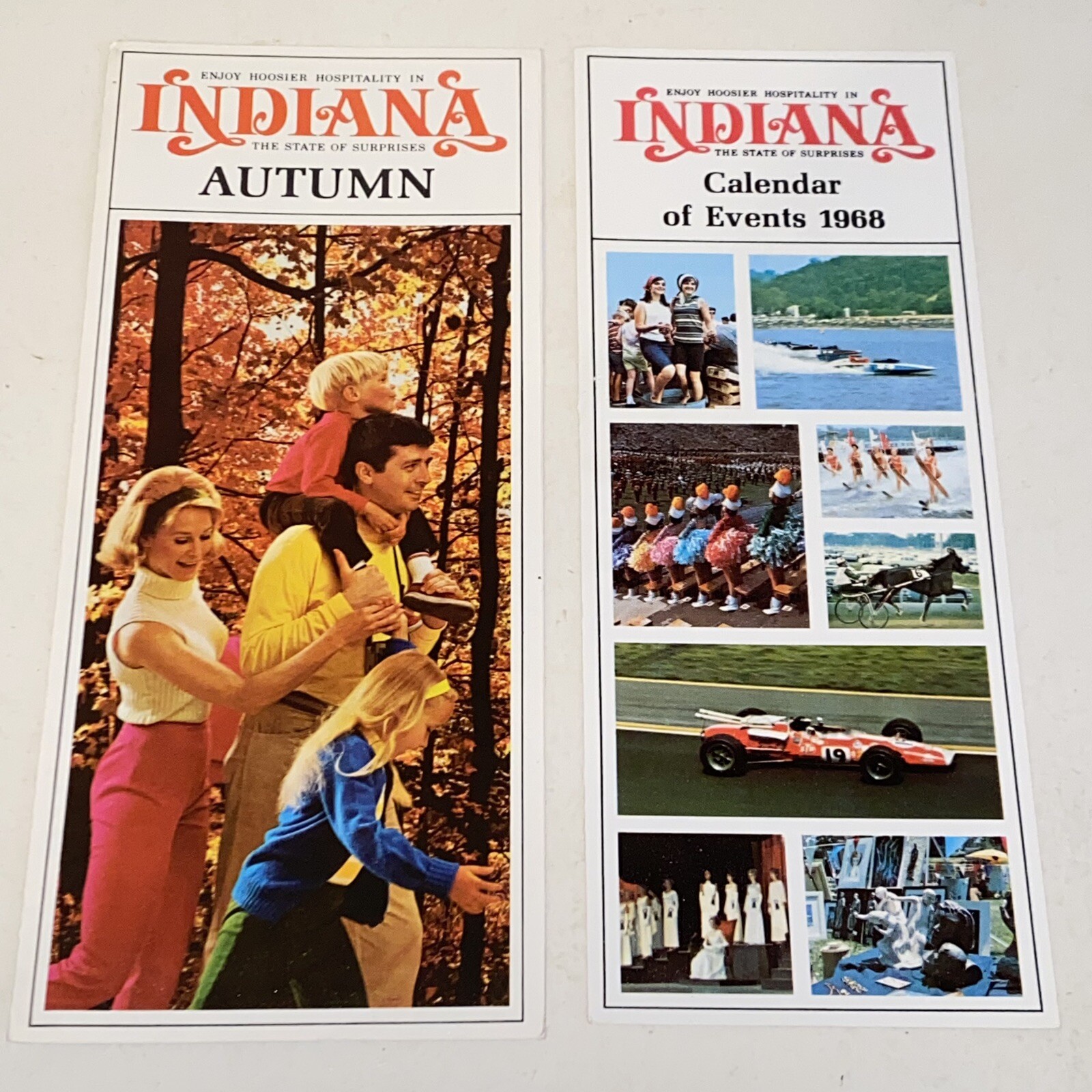 Vintage 1968 Indiana Tourist Travel Brochure & Calendar of Events