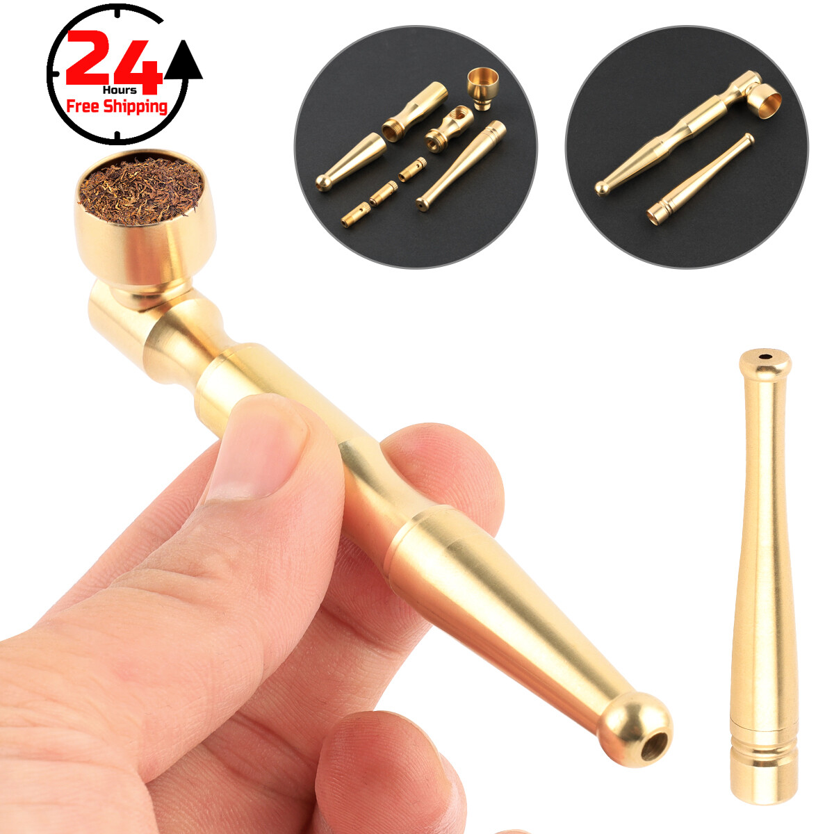 New Handmade Brass Tobacco Smoking Pipe Brass Metal Smoking Gift Pipes