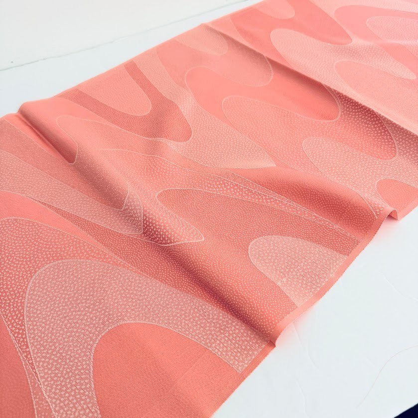 Pink Sway #A 14.5x41 Vintage Japanese Jacquard Kimono Silk Fabric RX25