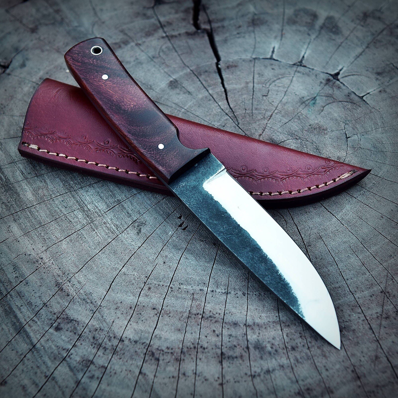 M48 handmade Forged D2 tool steel fixed blade Hunter Skinner knife Bushcraft EDC