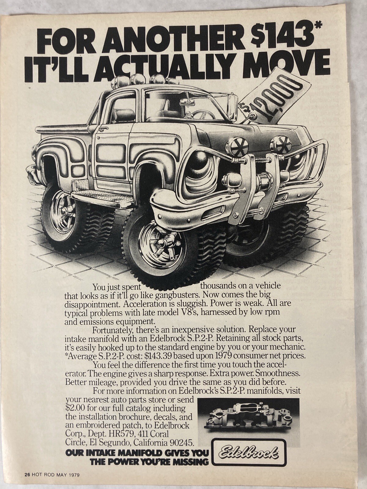 1979 Edelbrock Intake Manifold Print Ad SP2P 1979 Edelbrock Intake Manifold Print Ad SP2P