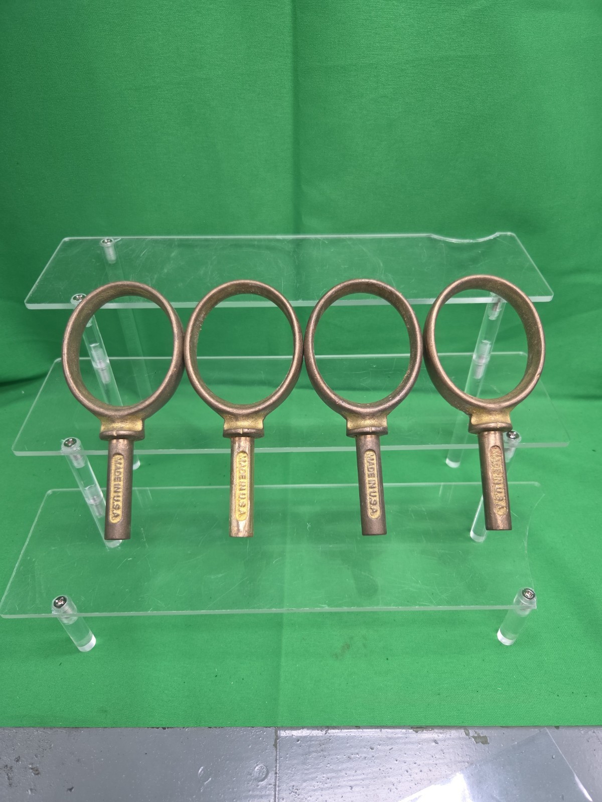 Bronze or Brass Oarlocks 2 Sets Of 2 boat Oval circle pair oar locks Vtg USA  TP