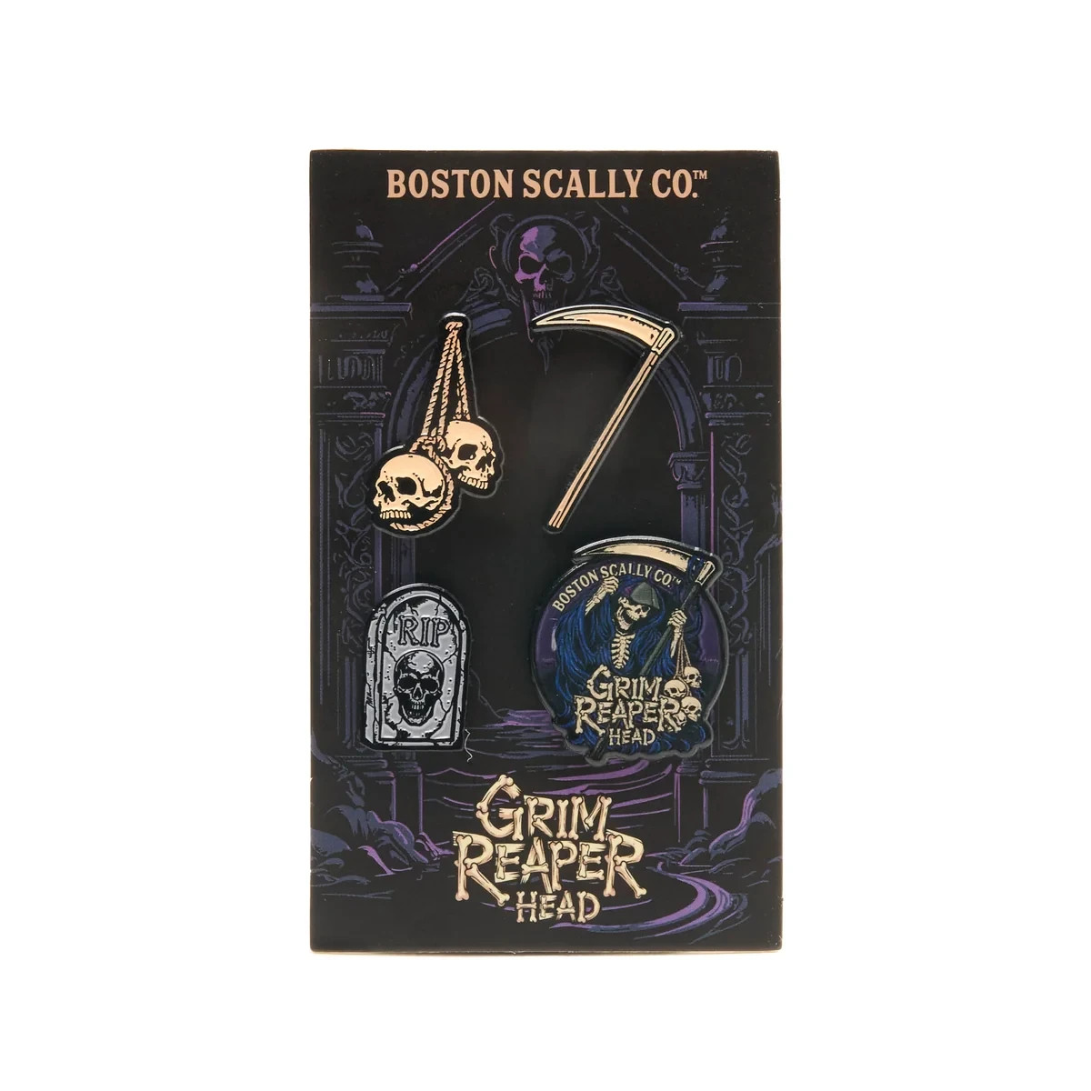 Boston Scally The GRIM REAPER HEAD PIN SET