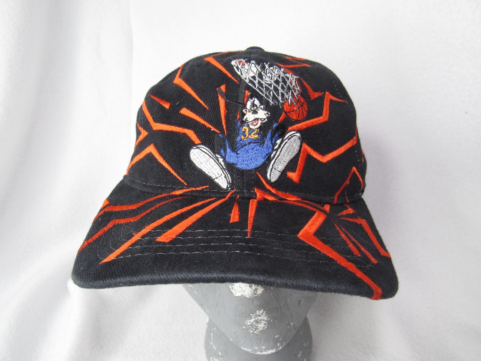 Vintage Goofy's Hat Co Snapback Hat Goofy Basketball Lightning - Black & Red