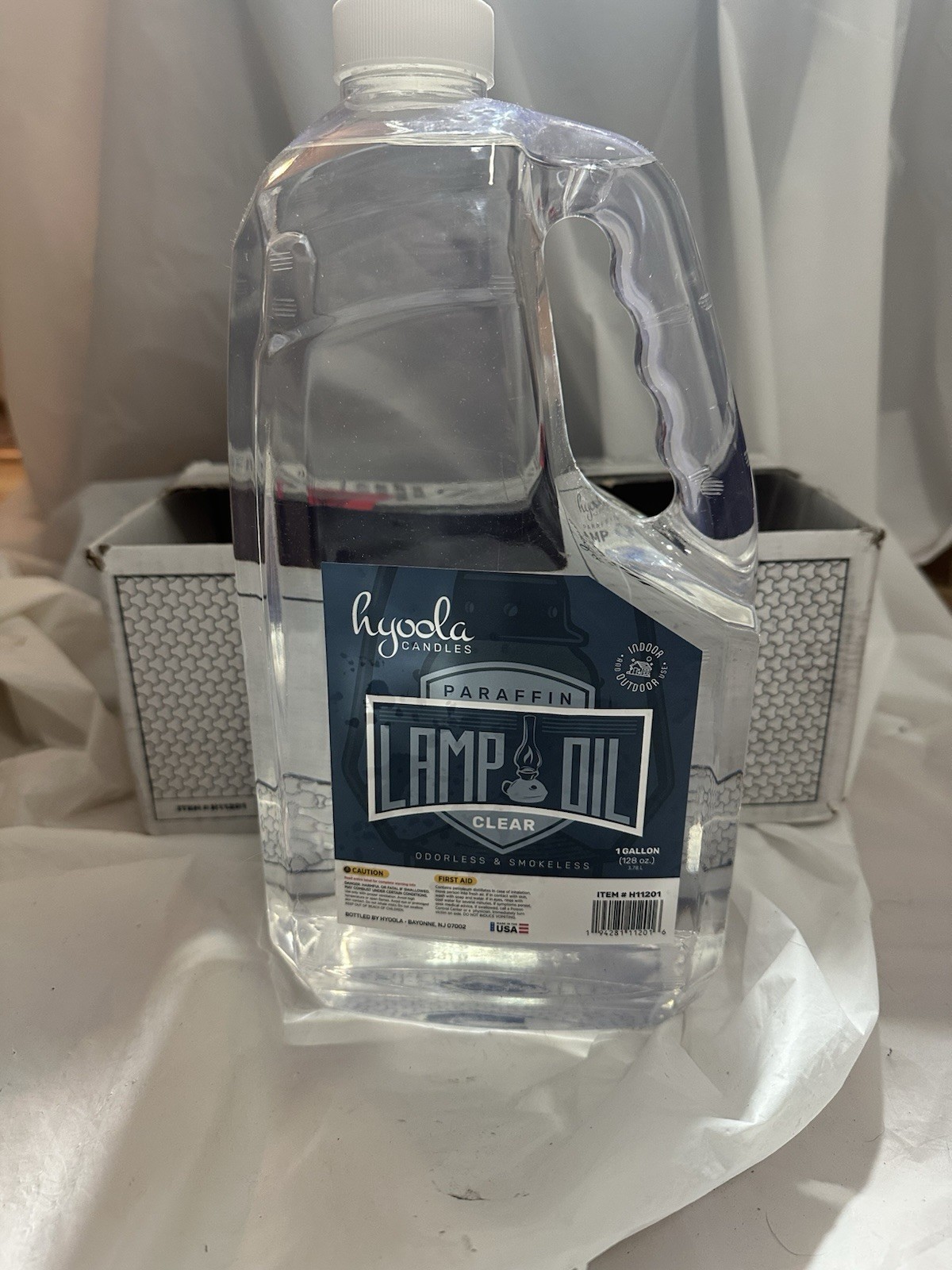 HYOOLA 1-Gallon Liquid Paraffin Lamp Oil - Clear Smokeless Odorless Clean Gac
