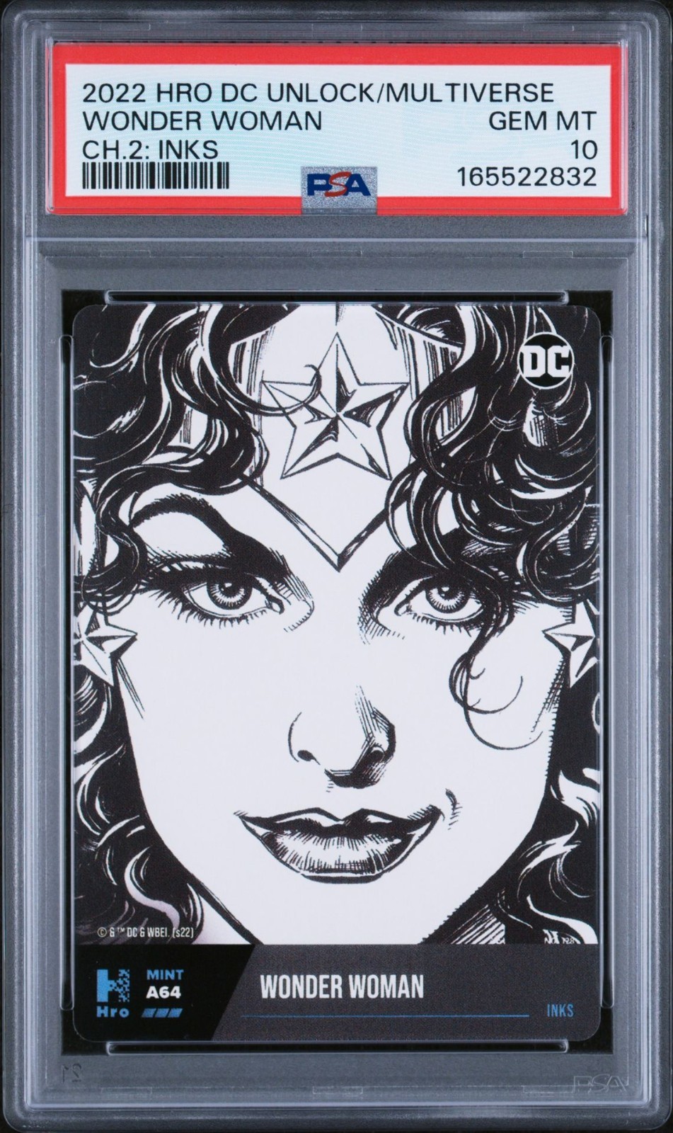 2022 HRO DC Comics Unlock Multiverse Ch 2 Wonder Woman Inks PSA 10 Low Mint A64
