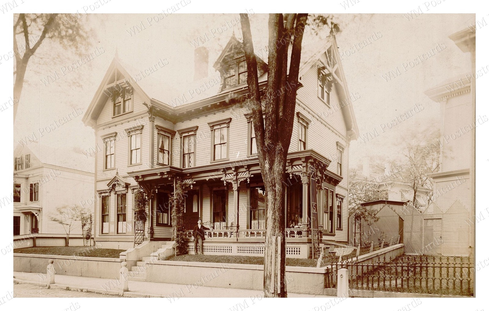 Lawrence Massachusetts 1880s Queen Anne Victorian House Standard Postcard Lawrence Massachusetts 1880s Queen Anne Victorian House Standard Postcard