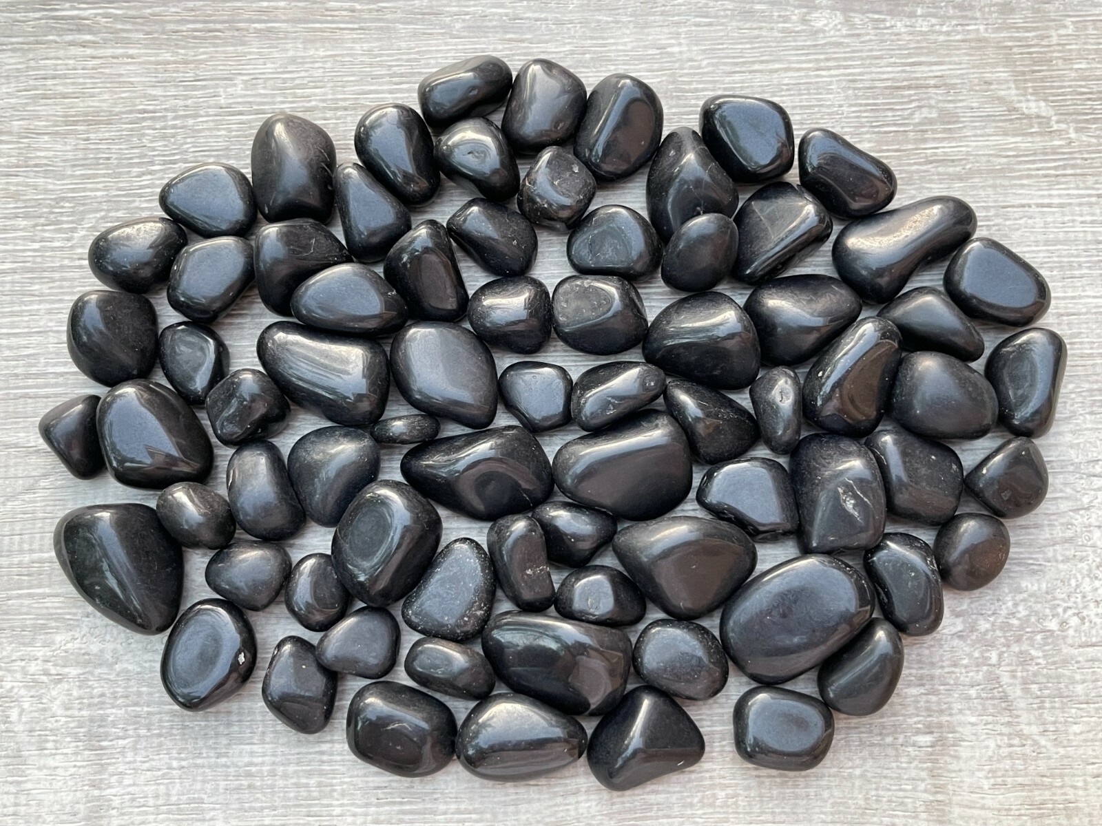 Grade A++Black Tourmaline Tumbled Stones, 0.75 Grade A++Black Tourmaline Tumbled Stones, 0.75