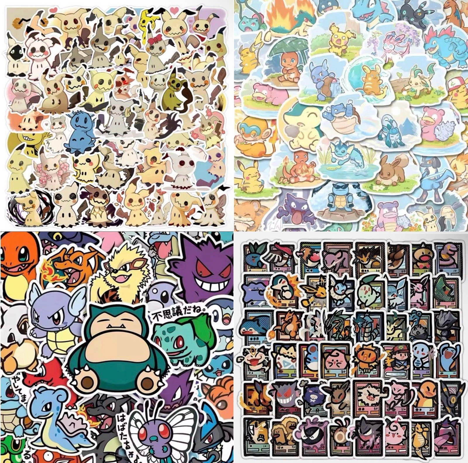 210 Pokemon Stickers Mimikyu Set Pokémons In Nature Set Japanese Phrases Set
