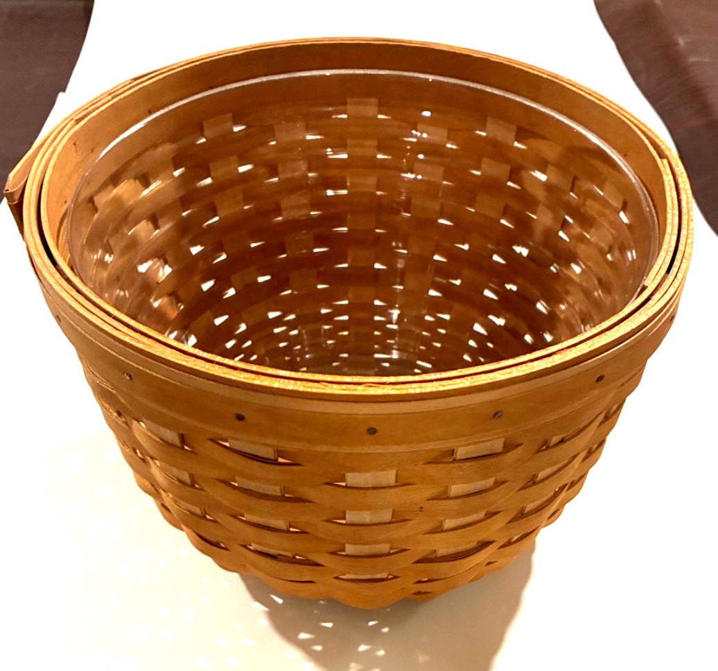 Longaberger Retired At Home Garden Foliage Basket with Protector 2005