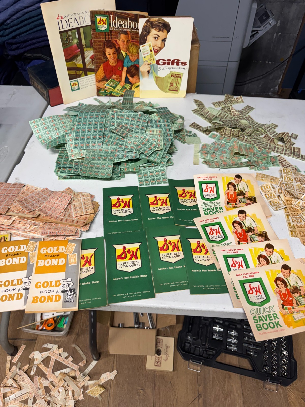 Vintage S&H Green Stamps Plaid Stamps Gold Bond Top Value Huge Lot Vintage S&H Green Stamps Plaid Stamps Gold Bond Top Value Huge Lot