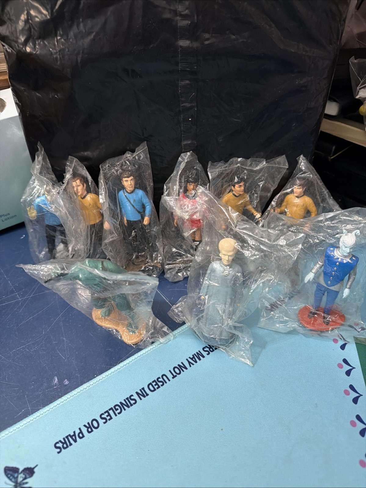 Lot Of 9 Sealed 4” Star Trek Bridge Crew 3 AliensPVC Figurines Hamilton VTG 1991