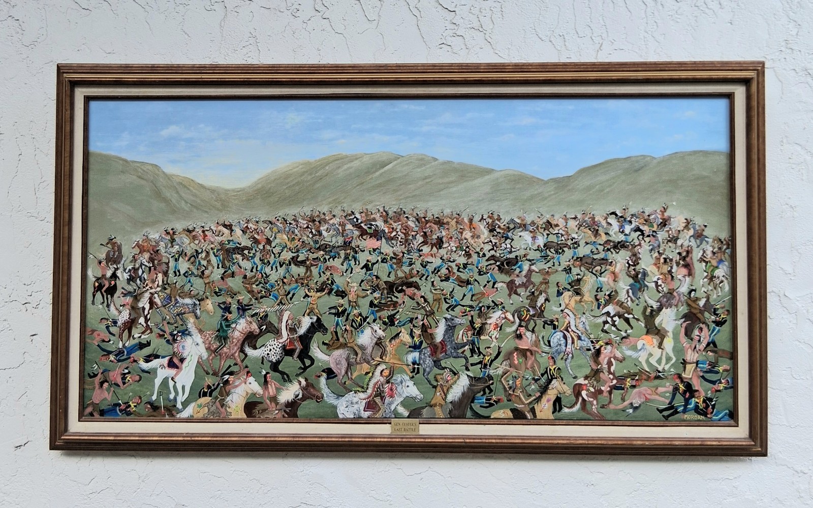 General Custer's Last Battle Oil on Canvas by Justin Wilbur Morgan 1929-2009 General Custer's Last Battle Oil on Canvas by Justin Wilbur Morgan 1929-2009