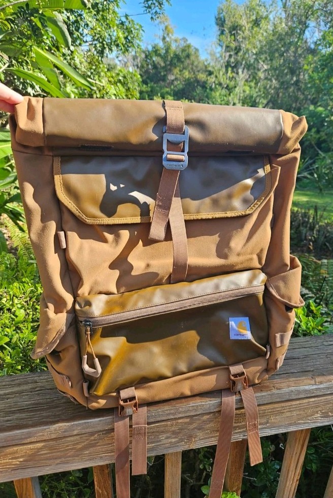 Carhartt 40L Nylon Roll Top Backpack, Heavy-Duty Water-Resistant Material