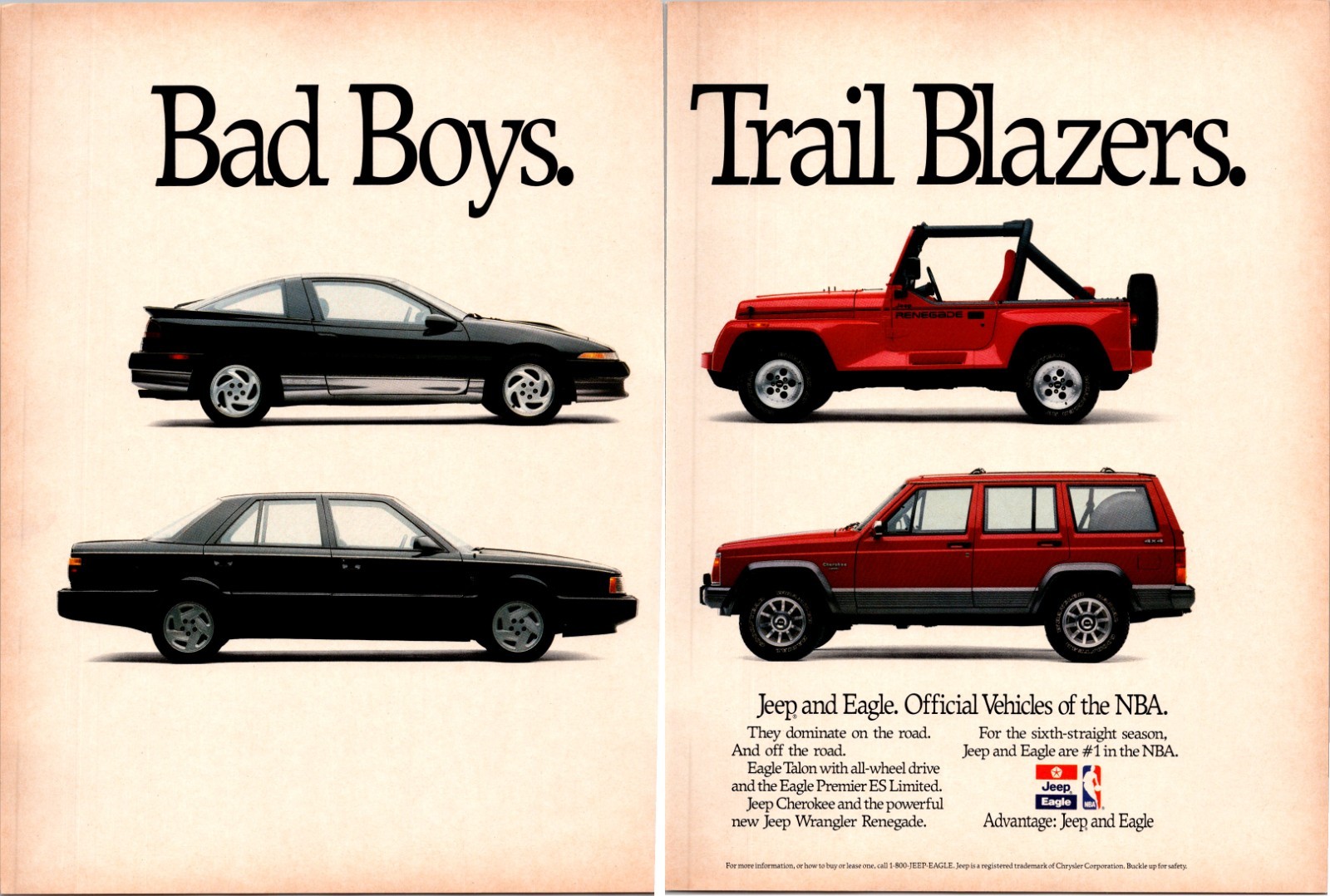 1990 • JEEP and EAGLE Print Ad • 90s GA.27