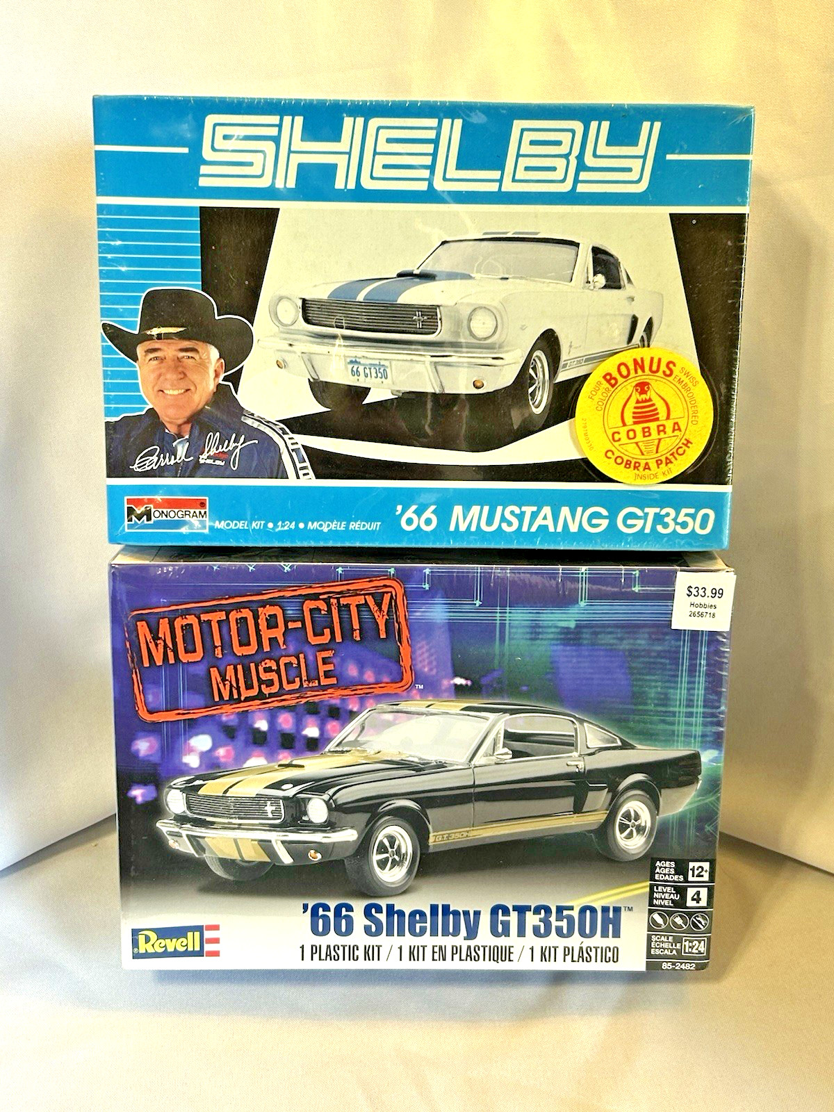 REVELL MONOGRAM LOT (2) FORD SHELBY '66 GT350 model kits NEW FACTORY SEALED BOXs