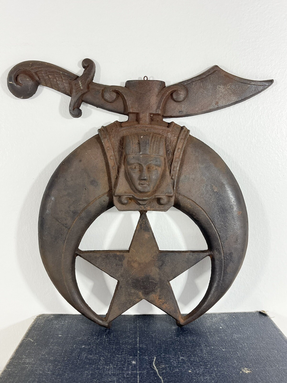 VTG Crescent & Scimitar Masonic Shriners Cast Emblem Wall Plaque Freemasonry 11\
