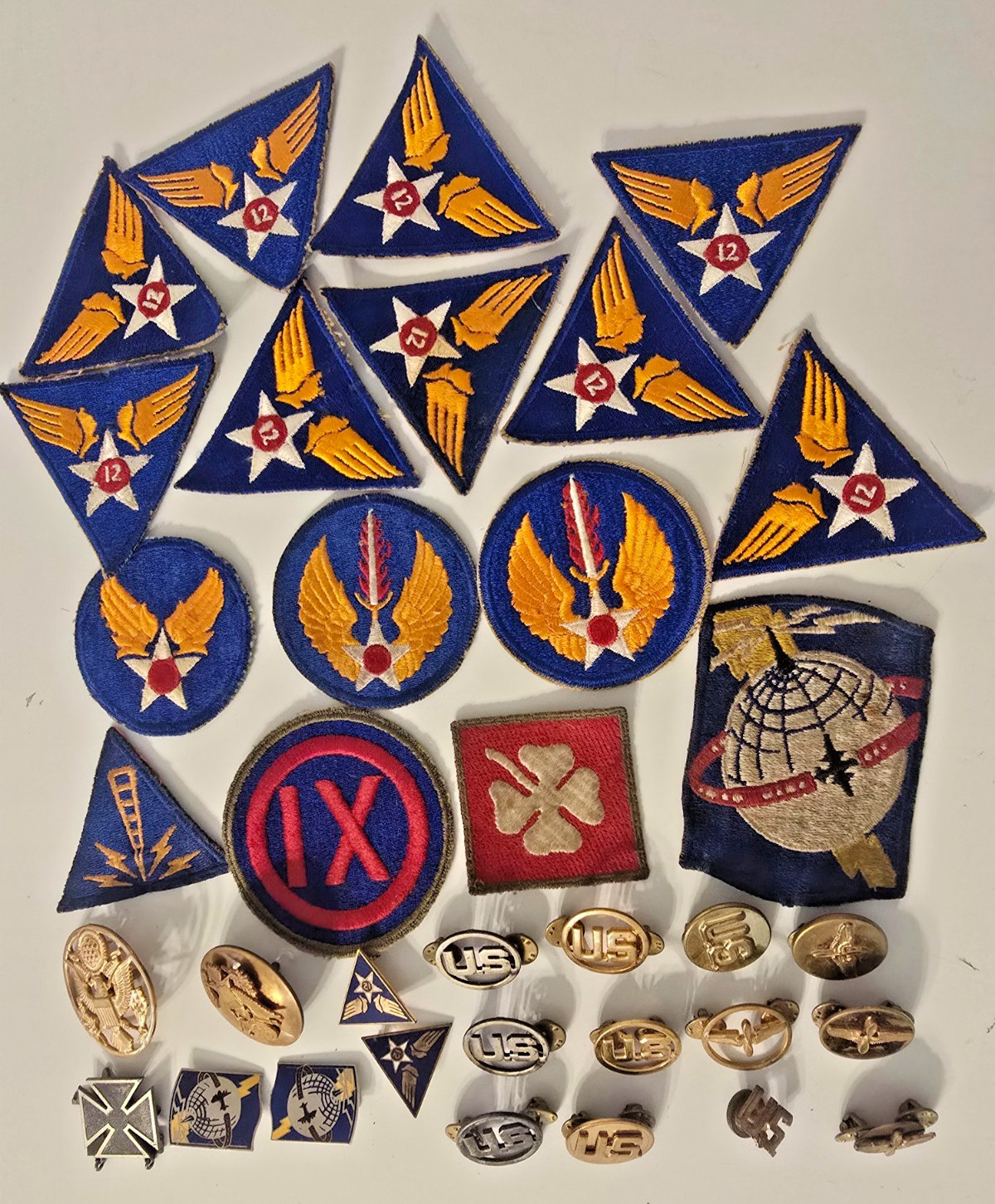 Lot of Vintage WW2 US Army Airforce Patch Pins
