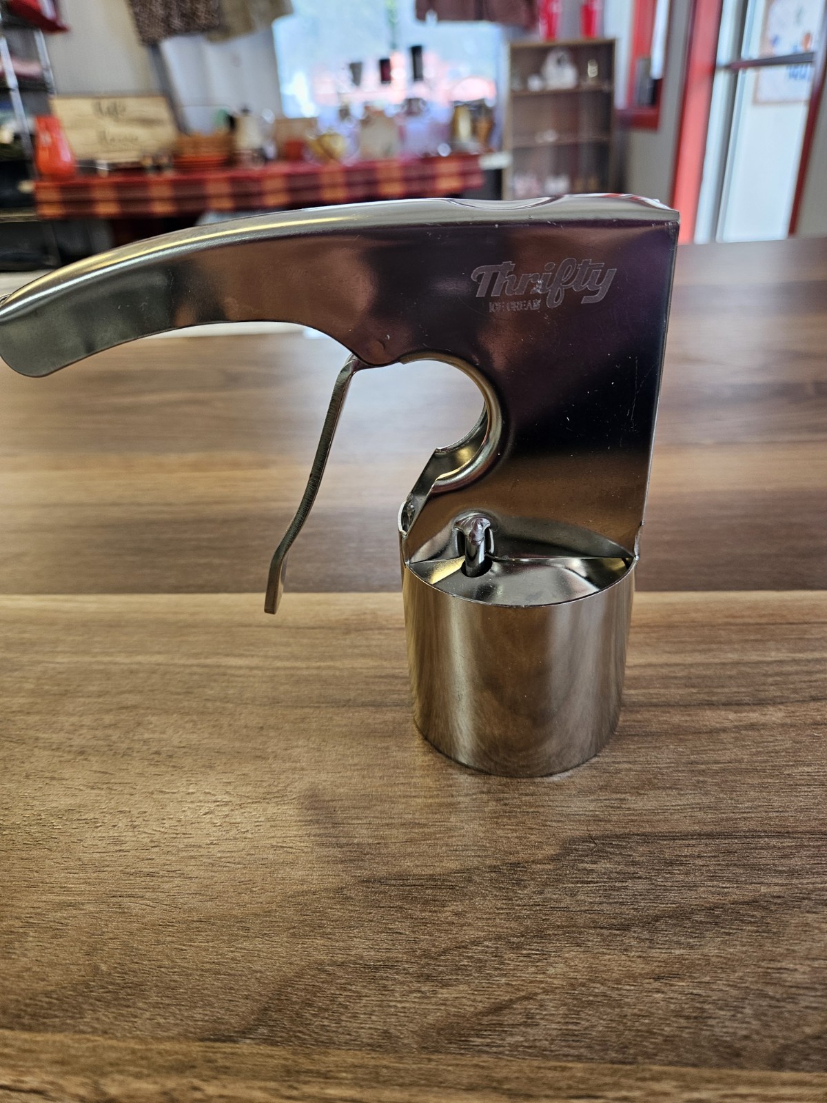 Ice Cream Scooper Cylinder Thrifty Style Old Time Stainless Steel Scooper