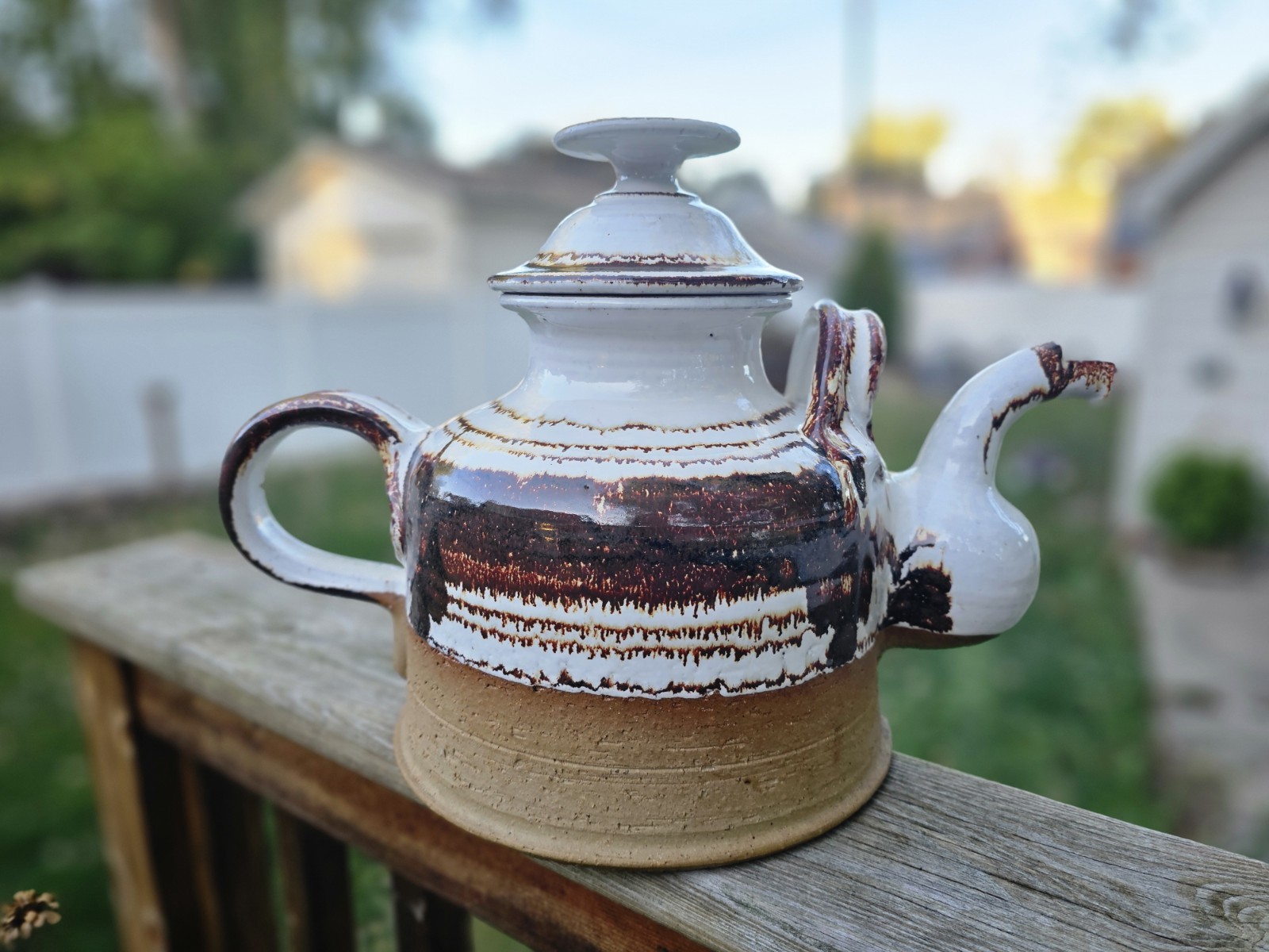 Karin and Erling Heerwagen (Denmark) Hand-painted and Glazed Teapot Vtg (1980)