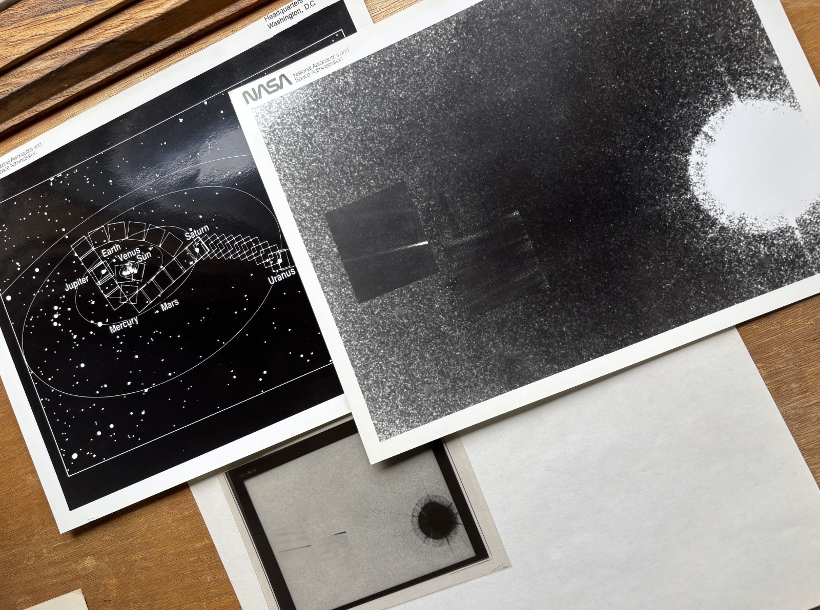 NASA Voyager 1 last photo of Earth, Venus & Sun w/ ORIGINAL negative 1990