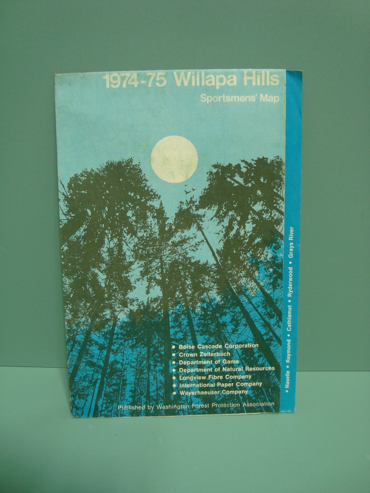 Vintage 1974 - 75 Sportsman\'s Map Willapa Hills