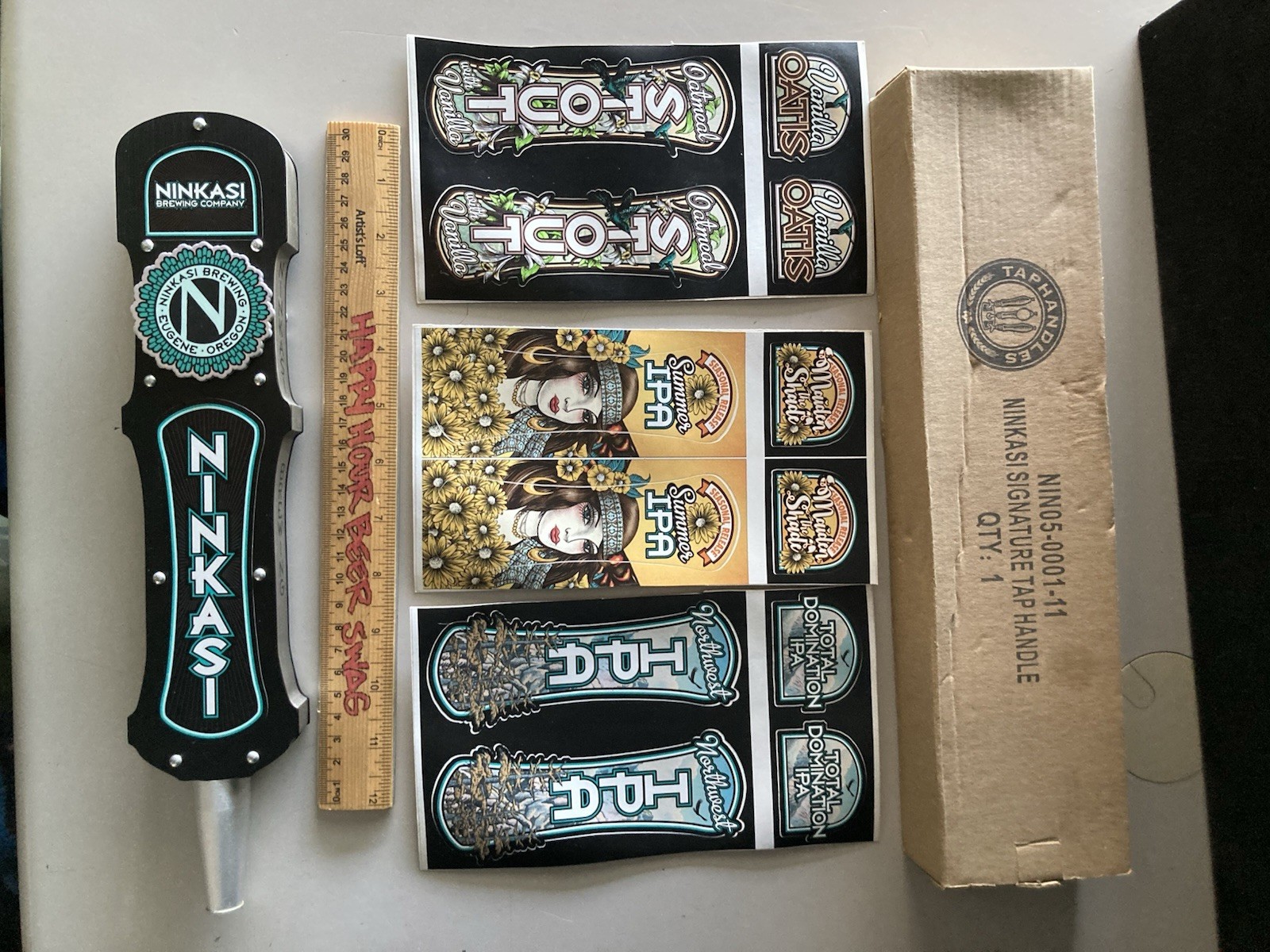 🌟Ninkasi Eugene Oregon Seasonal Summer IPA Craft Beer Tap Handle + Labels lot