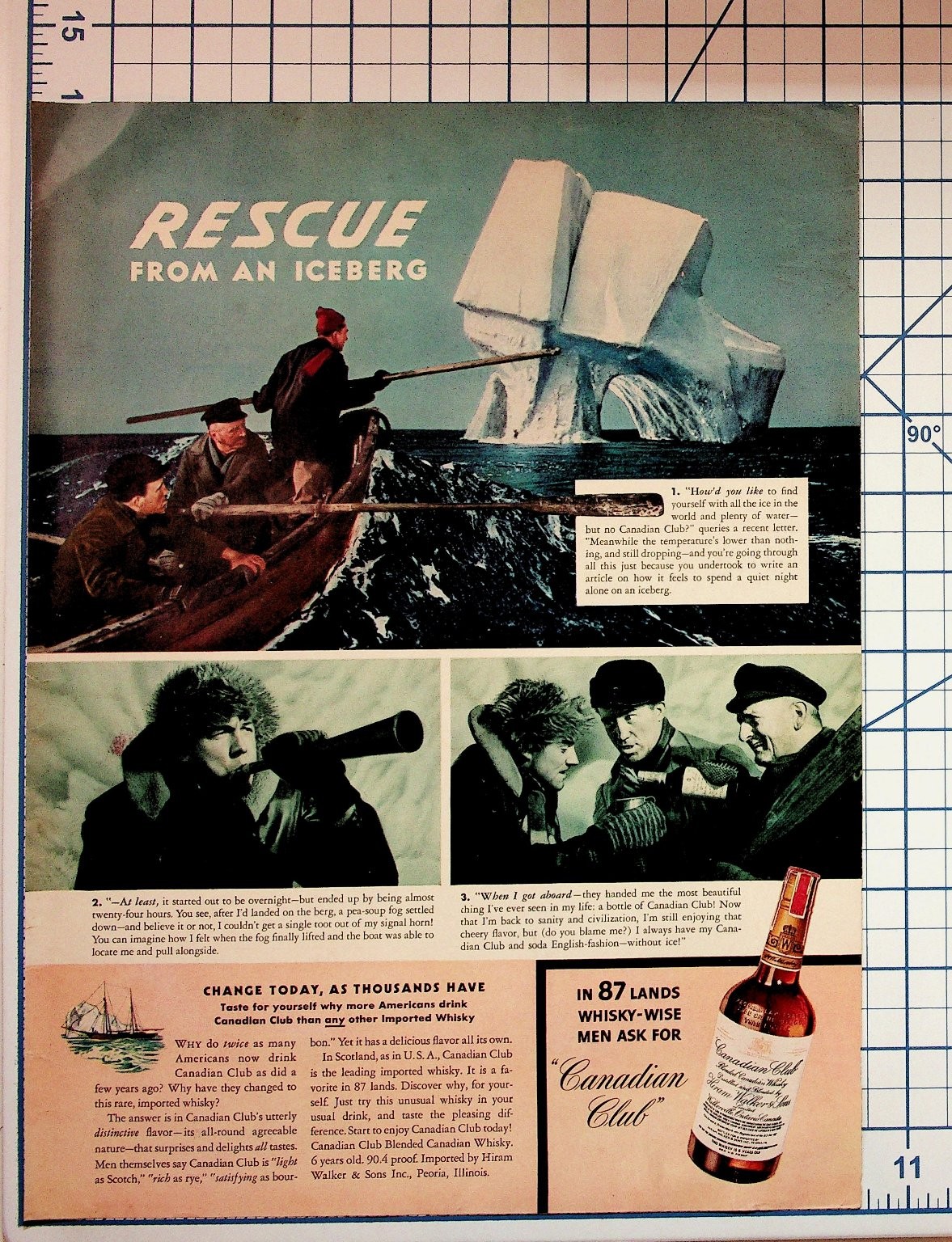 Vintage Canadian Club Whisky Ad 