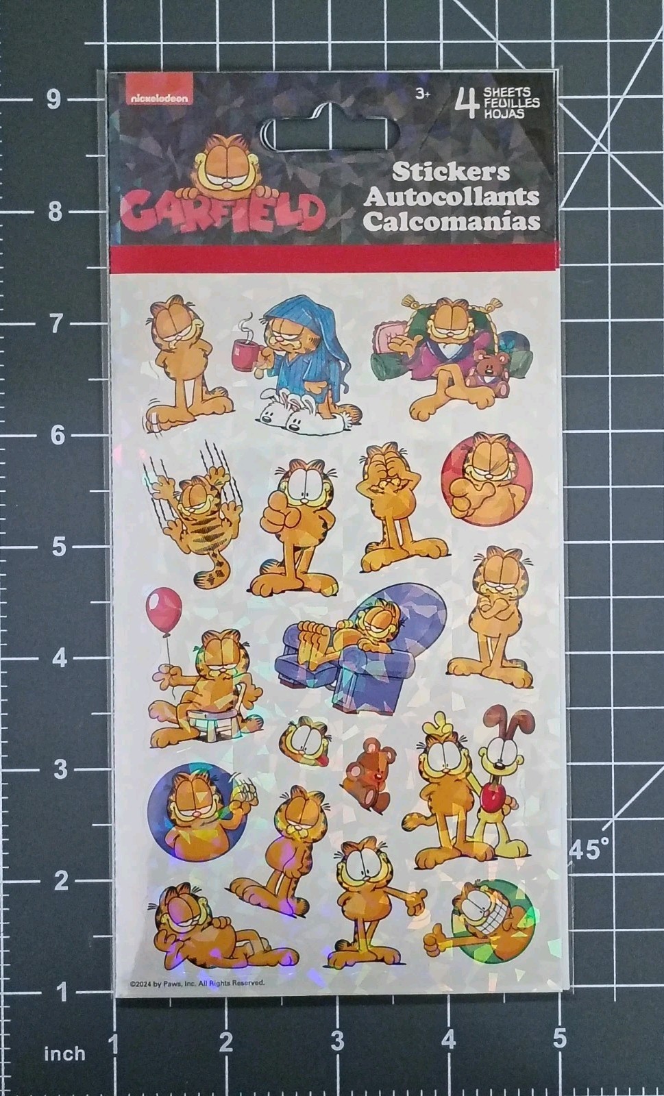 66-PCS GARFIELD Sticker Sheet Jim Davis Cartoon Comic Strip Odie Jon Pookie
