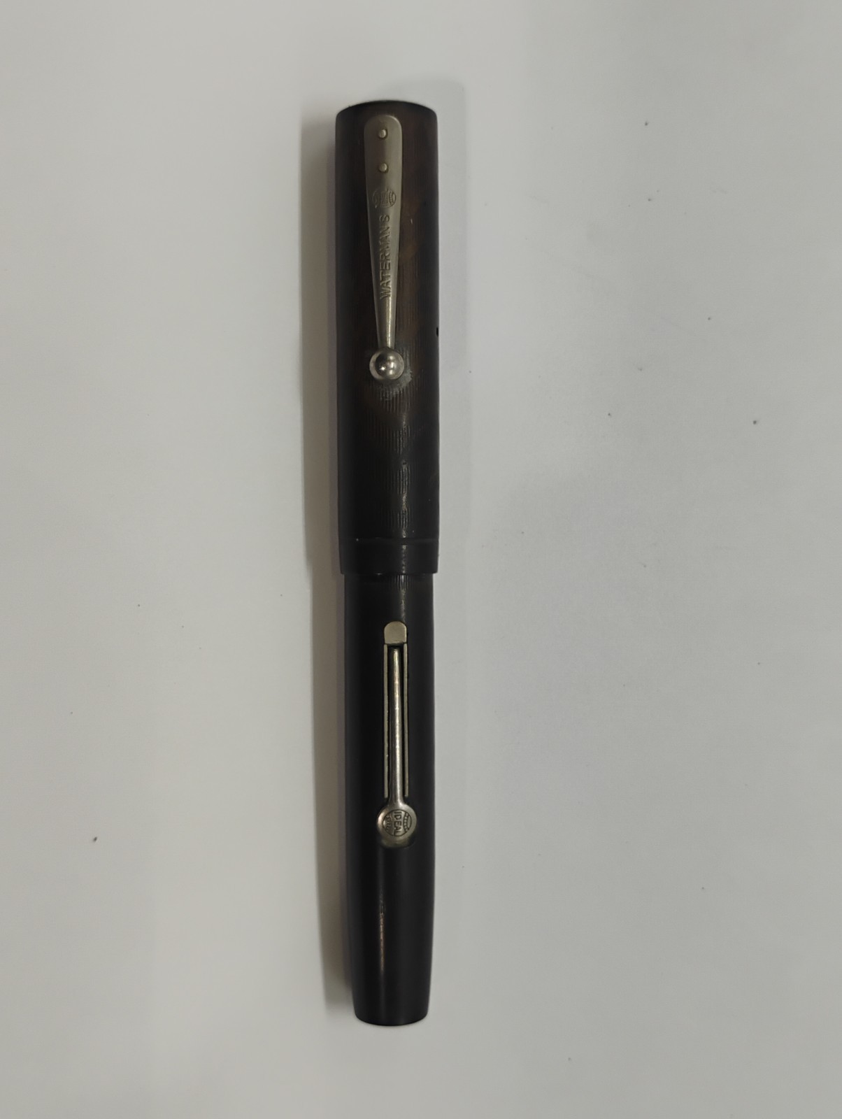 Vintage Antique RARE Waterman's #52v Short Stubby Dark Brown Fountain Pen