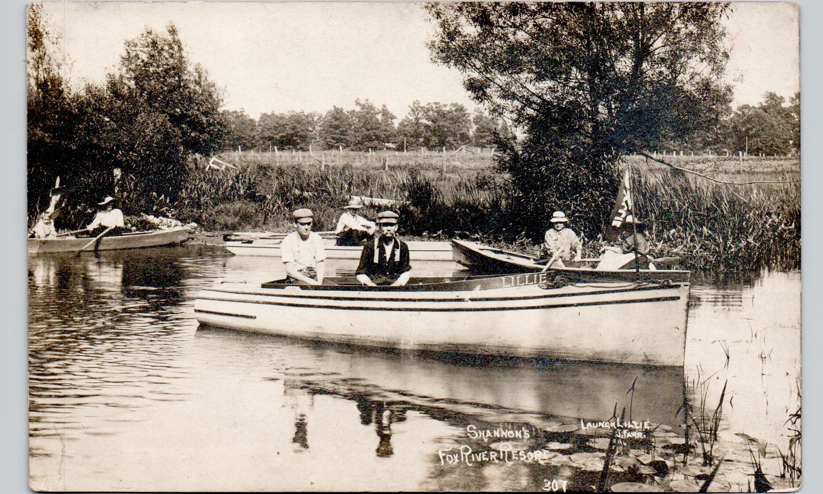 SHANNON\'S FOX RIVER RESORT cary, il. postcard illinois real photo rppc mchenry